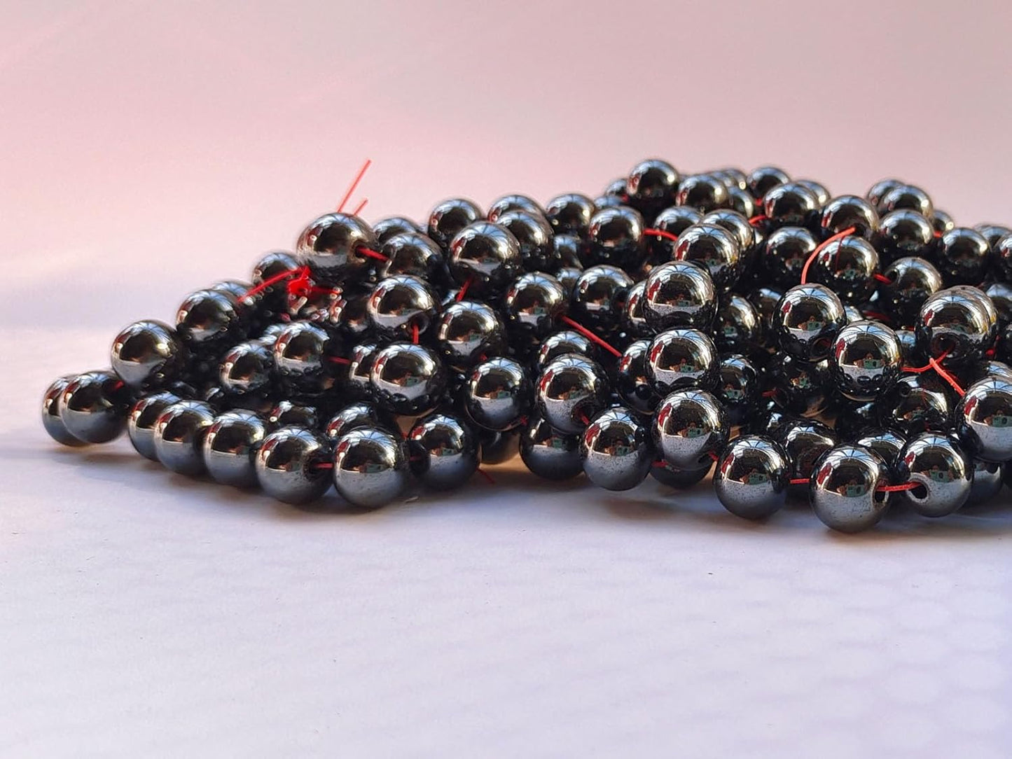 Stone Beads 10mm 60pcs Black Hematite Beads Round Loose Gemstones Beads for Bracelet Necklace Jewelry Making (10mm, 61019 Black Hematite)