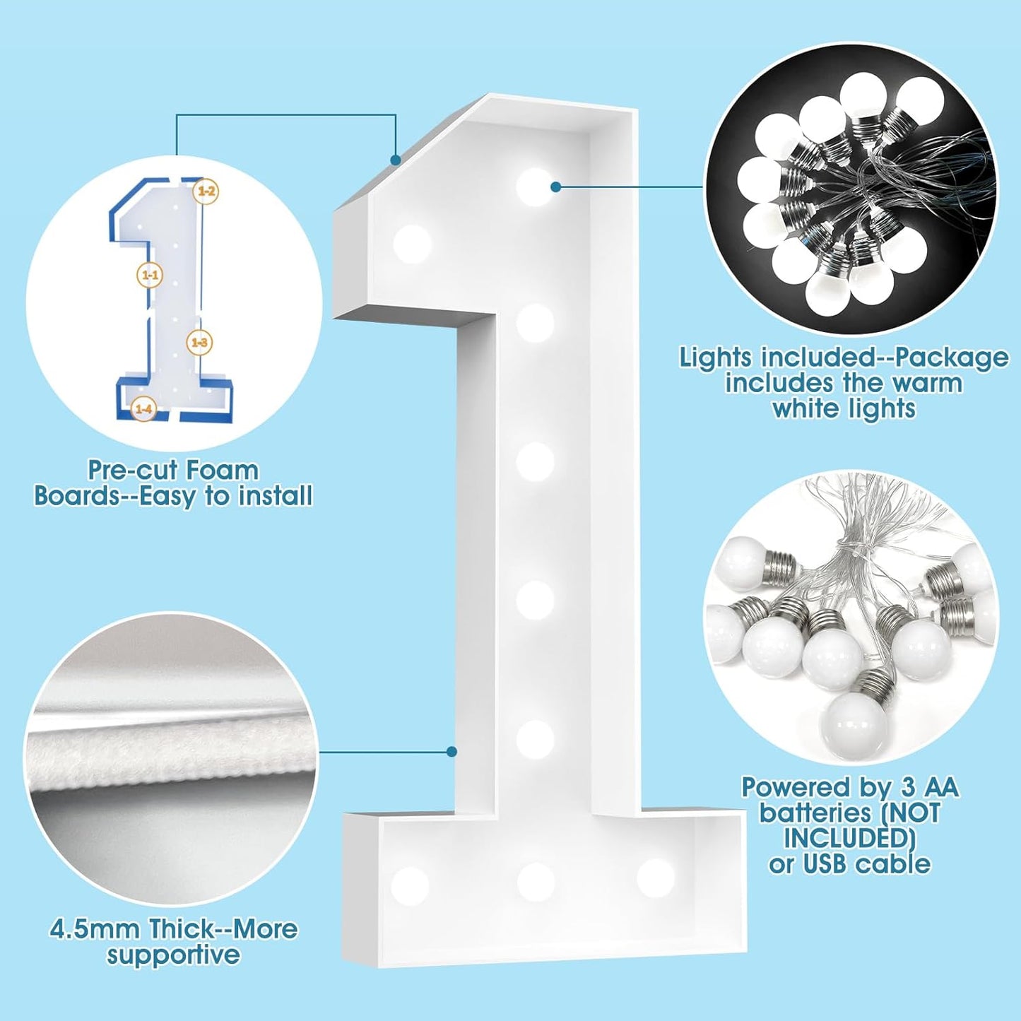 Ledido 4FT Marquee Light Up Letters, Cool White Light Up Letters Large Marquee Letter for Party Decorations, Mosaic Letter F for Balloons, Wedding Birthday Graduation Decor