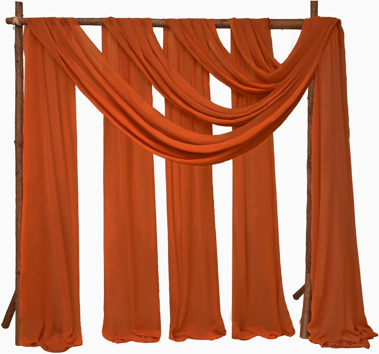 4 Panels Wedding Arch Draping Fabric 28" x20Ft Chiffon Wedding Arch Drapes Chiffon Fabric Drape Sheer Backdrop Curtain for Weddings Party Ceremony Birthday Reception Backdrop Ceiling Décor(Terracotta)