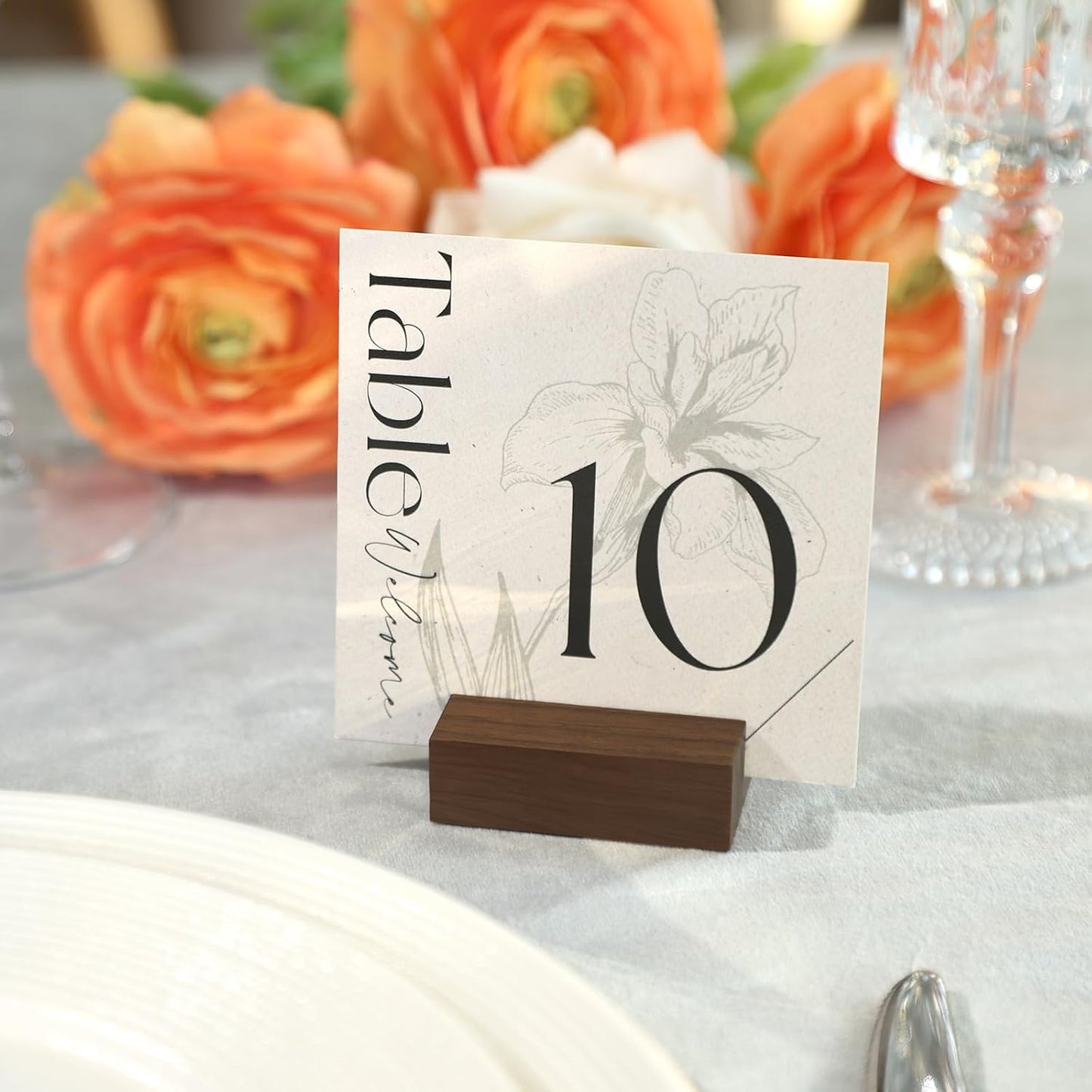 UNIQOOO 12 Pack 2" Rustic Walnut Wood Stands for Cardstock, Wedding Table Numbers Holders, Photo Holder, Photo Display Stand for Event Decor, Retail Shop, Cafe Restaurant Menu, Business Card, Name Tag