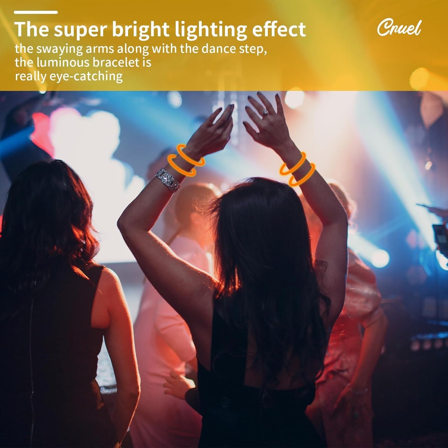 100 Pack 8” Orange Glow Sticks Bulk with 100 Connectors Neon Glow In The Dark Party favors Supplies for Holiday Birthday Party Decoration (Orange)