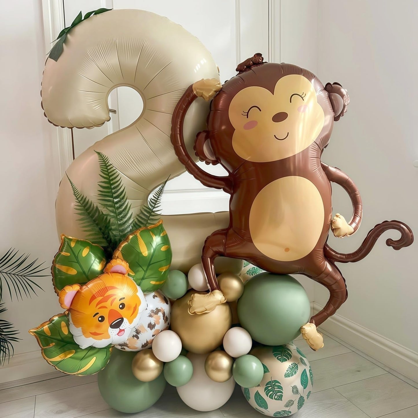 Cream 4 Balloon Number 40 Inch Cream White Number 4 Balloon Helium Mylar 4 Balloon for Birthday Party Decoration