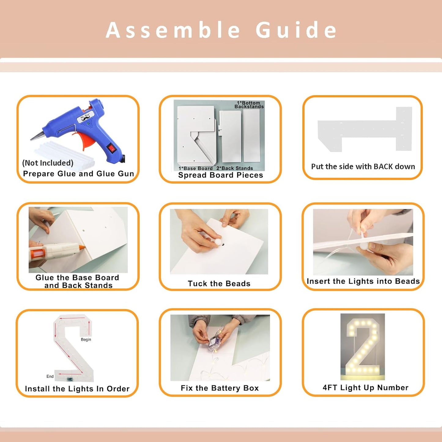 LOBOOM 4FT Light Up Numbers, Marquee Numbers 4 Feet Tall Giant Number 35 Mosaic Big Number Sign for 35th Birthday Party Backdrop Anniversary Decorations, Pre-Cut Large Frame