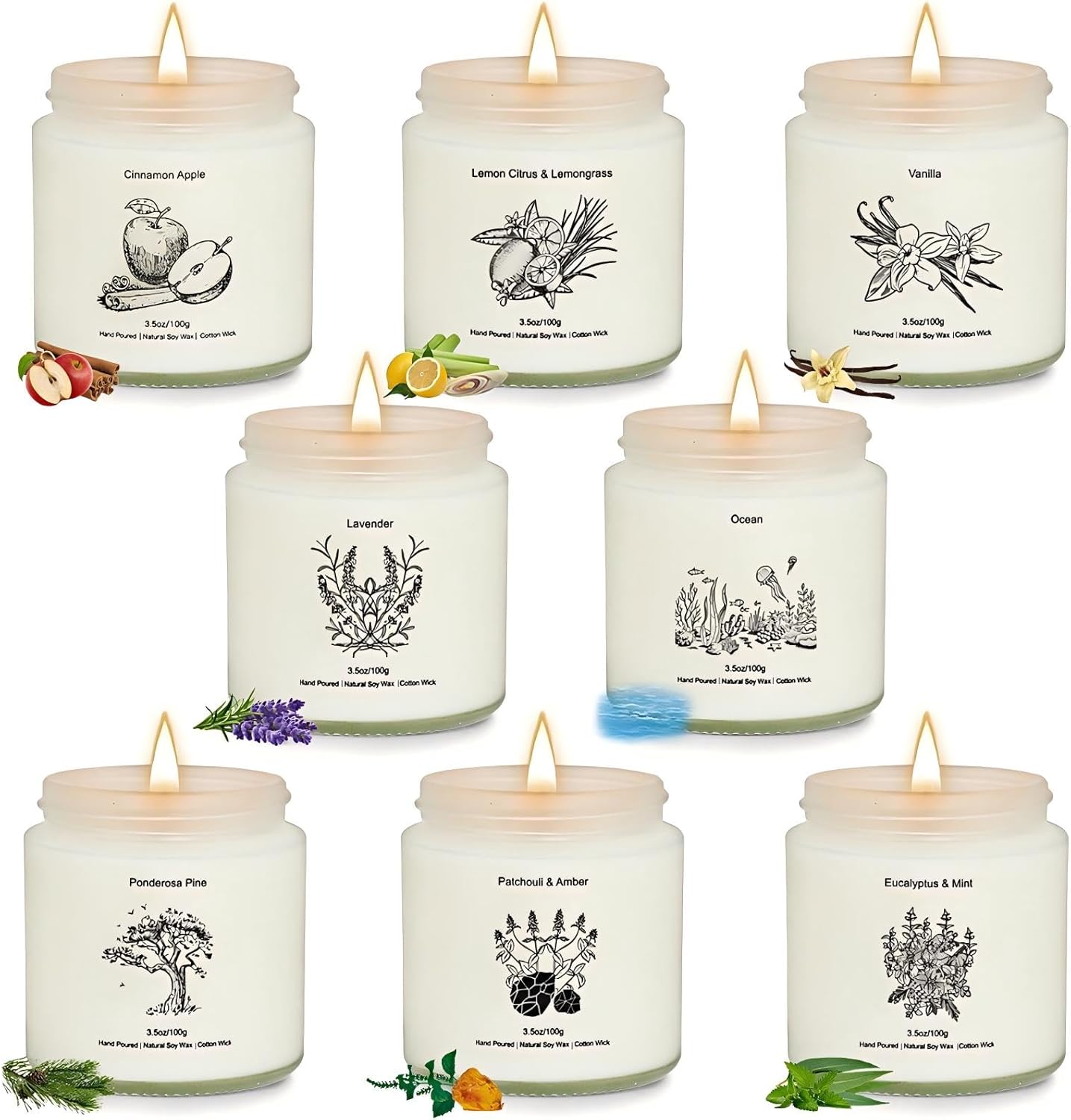 8 Pack Candles for Home Scented, Gifts for Women,Aromatherapy Candle Set for Women, Natural Soy Wax Jar Candles Set, Candle Gifts for Mother's Day, Birthday, Valentine's Day