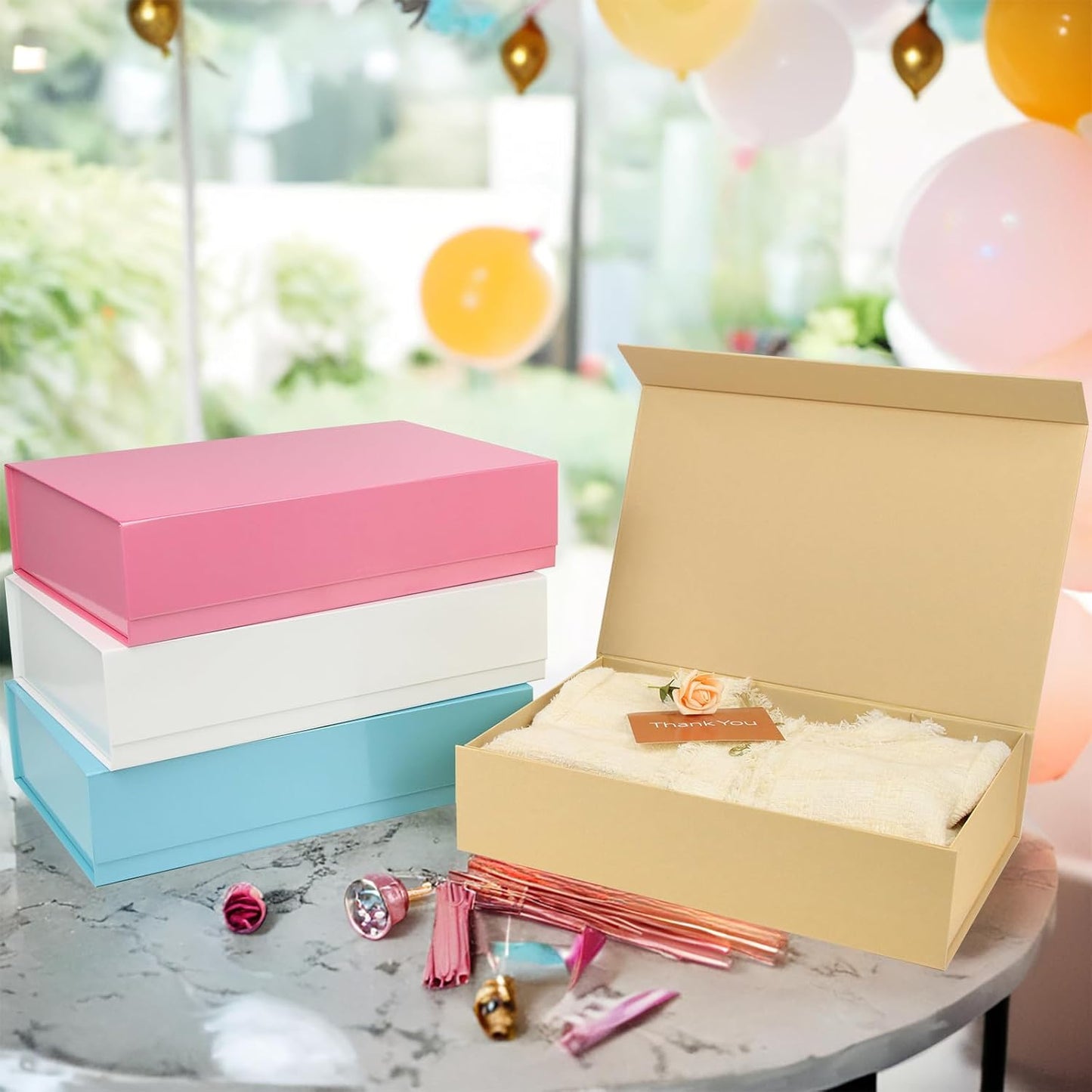 PACKHOME Extra Large Gift Box 17.5x11.3x4.3 Inches, Sturdy Shirt Box with Magnetic Lid for Clothes and Large Gifts (Kraft)