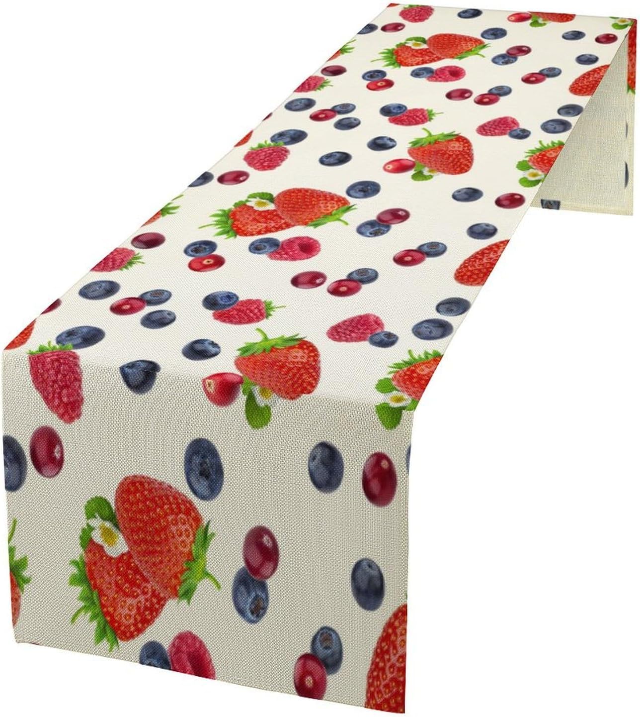 Strawberry Table Runner Spring Summer Fruit Wild Berry Forest Garden Dinner Runner for Farmhouse Party Holiday Home Kitchen Dining Table Decor 13x120