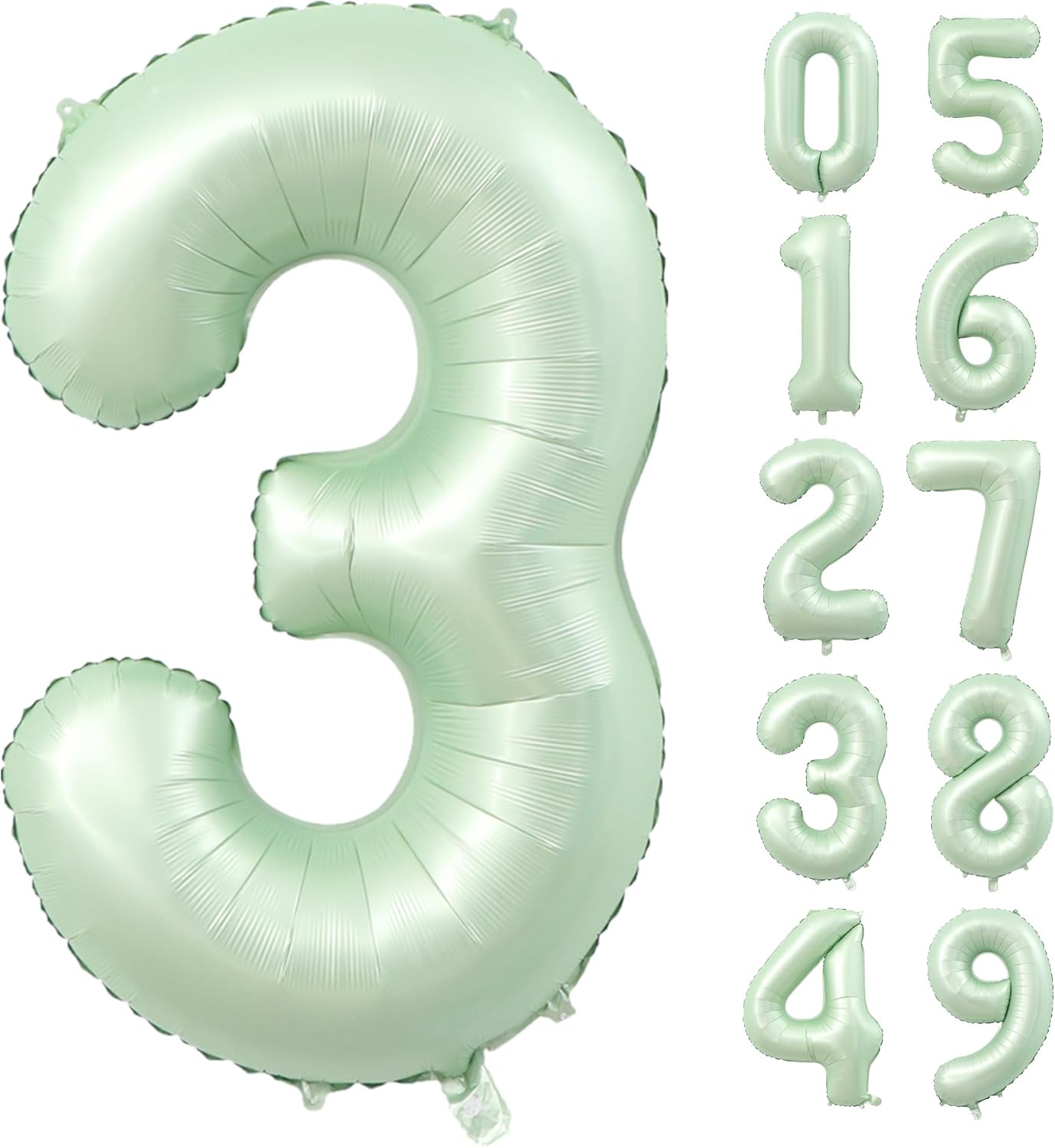 40 inch Olive Green Number 3 Balloon Large Jumbo Digit 3 Foil Helium Number Balloon for Wedding Anniversary Celebration 3rd 13 23 30 Boy Girl Birthday Party Decorations