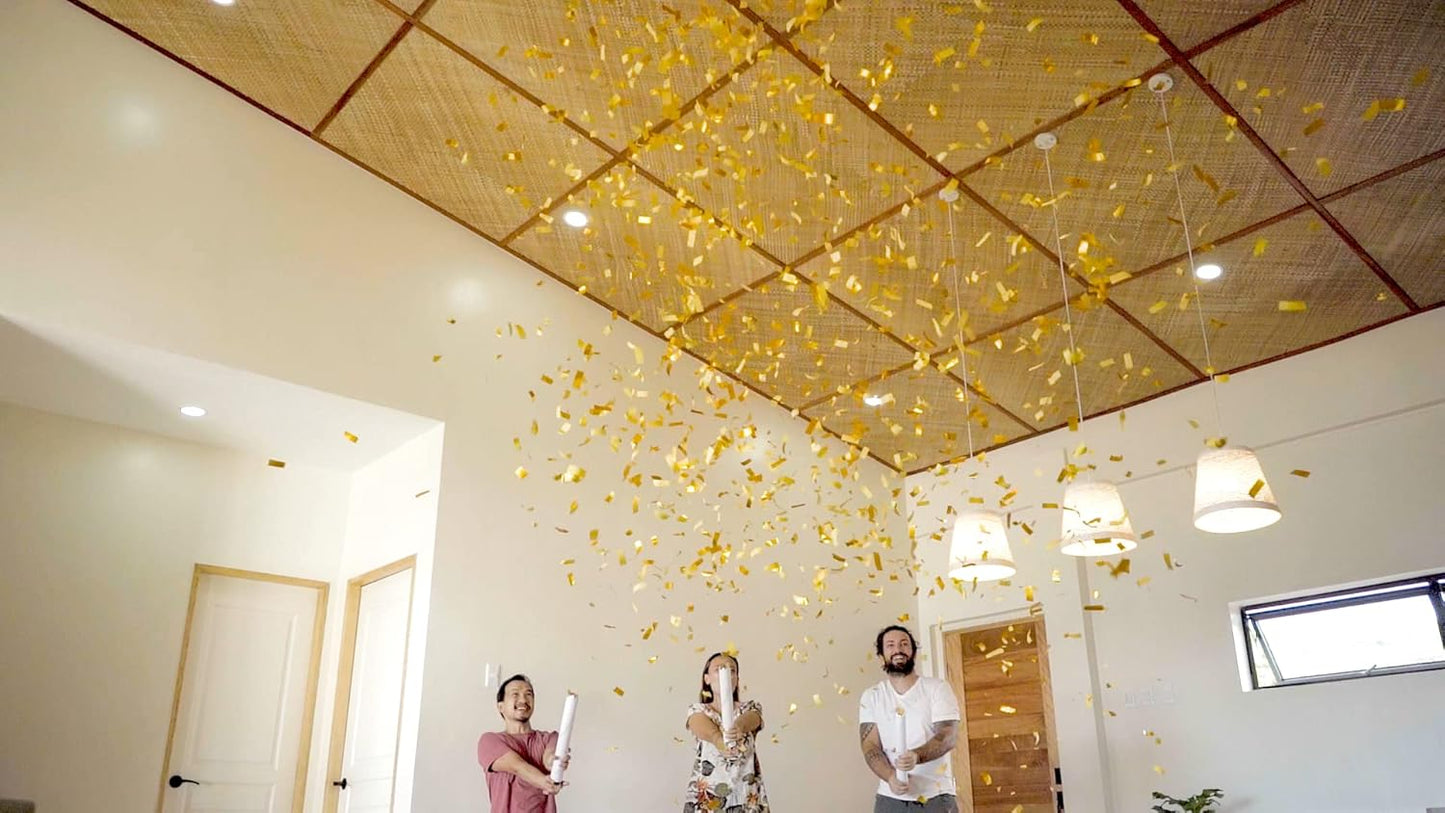 RED & GOLD Confetti Poppers - 16" BIODEGRADABLE RED & GOLD Confetti Cannon, Party Poppers, Compressed Air Popper, Loud Pop, Wedding Confetti Send Off, Wedding Supplies and Decorations