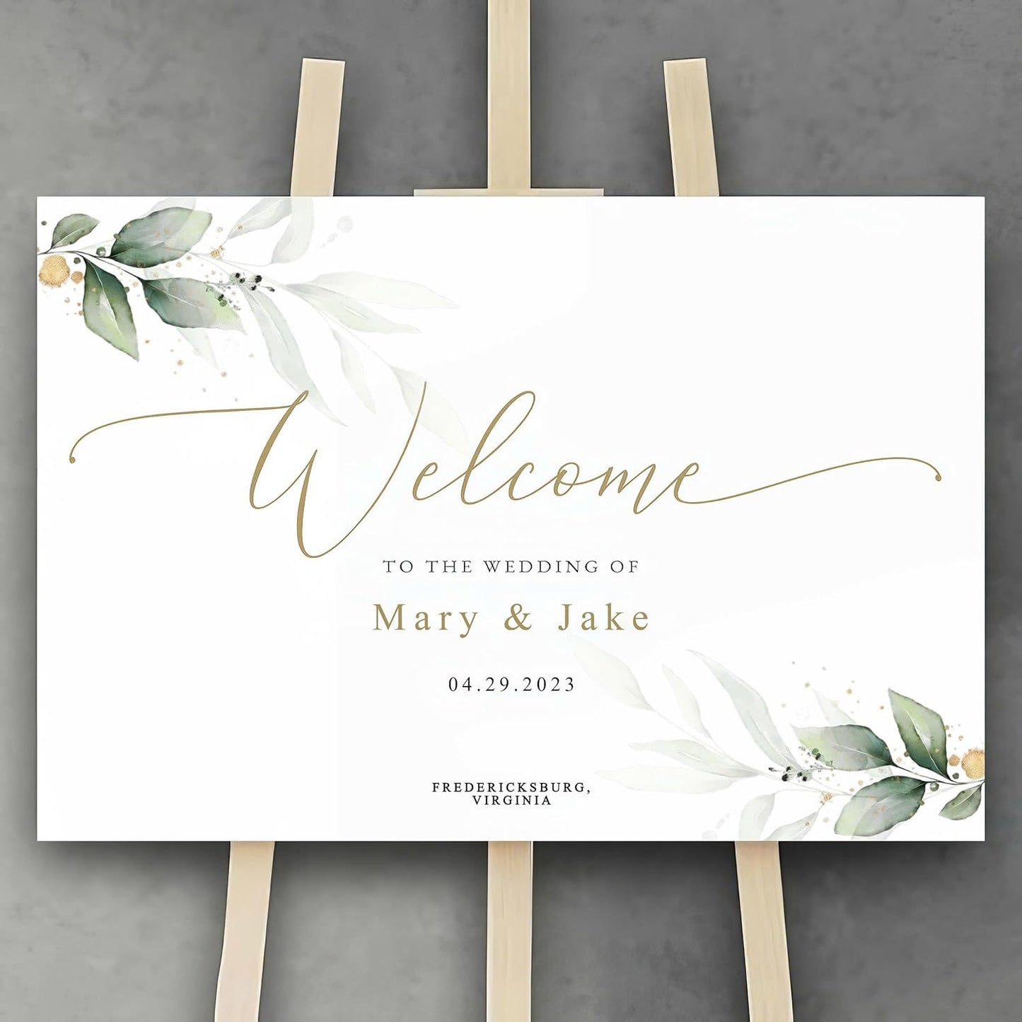 Boho Wedding Welcome Sign, Greenery Welcome to Our Wedding Sign, Eucalyptus Wedding Sign