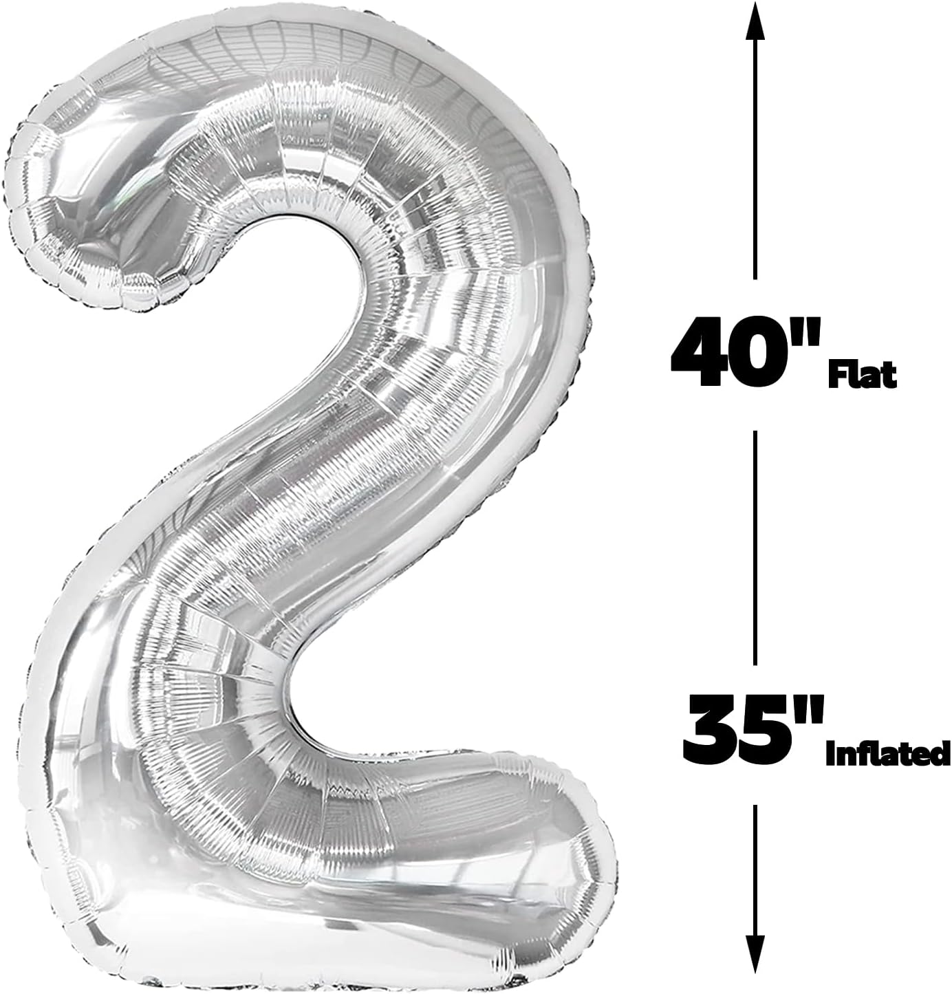 40 Inch Silver Mylar Foil Number 26 Birthday Balloon, Digital Balloons for 26 Boy Girl Party Decorations Supplies, Big Helium Balloon Numbers for 26 62 Men Women Anniversary