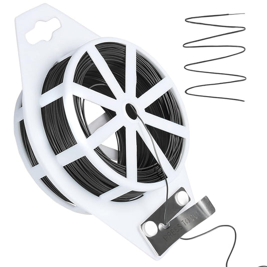 Tenn Well 22 Gauge Floral Wire, 328 Feet Soft Christmas Wreath Wire with Built-in Cutter for Flower Arrangements, Christmas Ornaments, Wreath Making, Garlands and Crafts (Black)