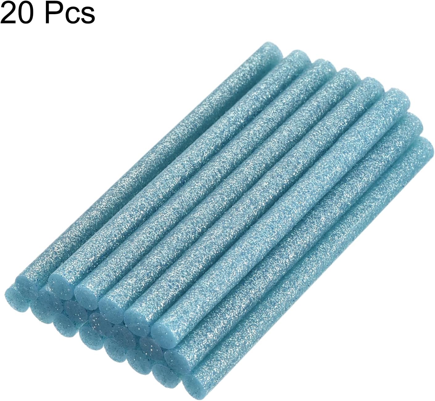 uxcell 20pcs Hot Glue Sticks for Glue Gun 11mm/0.43-inch x 8-inch Mini Hot Melt Adhesive Glue Stick Glitter Sky Blue