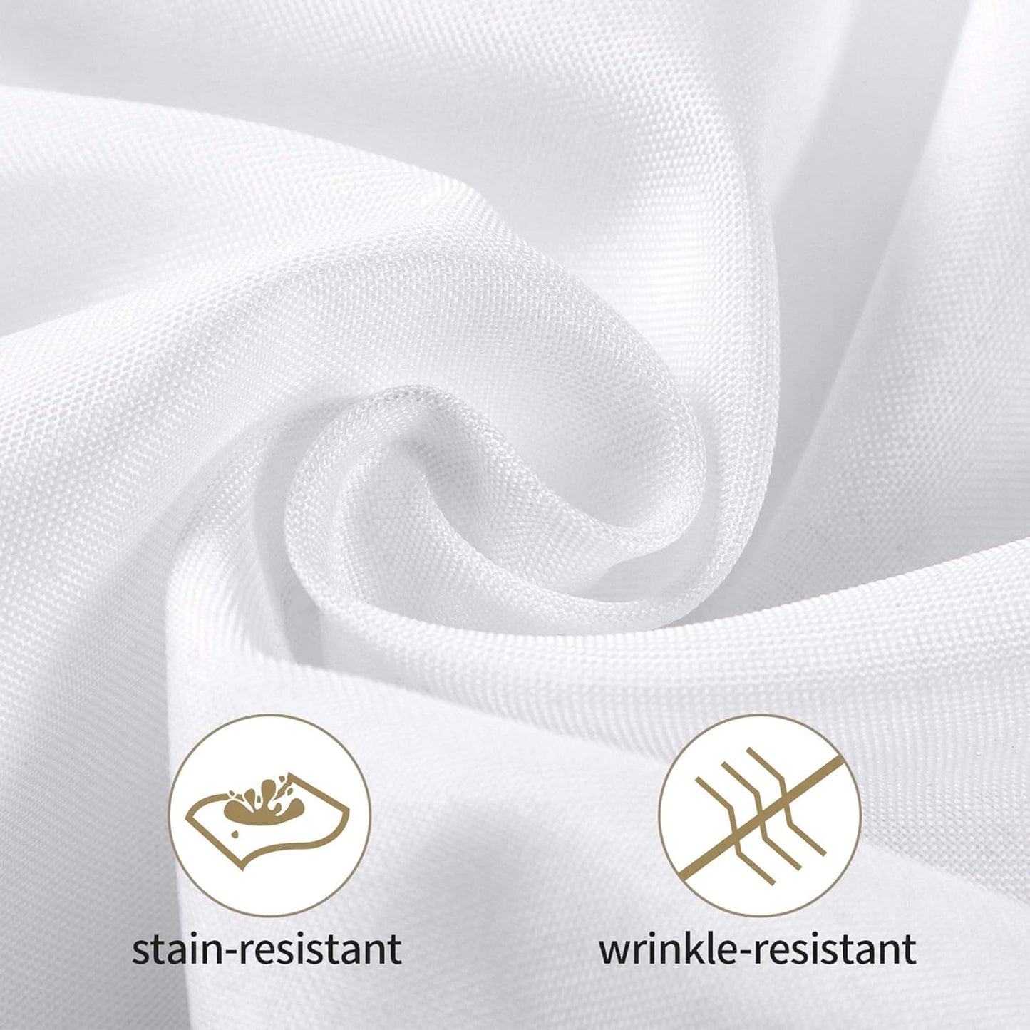 Ascoza 2pack 90x132 Inch White Rectangular Tablecloth 8 Feet Table Cloth in Polyester Fabric for Wedding/Banquet/Restaurant/Parties