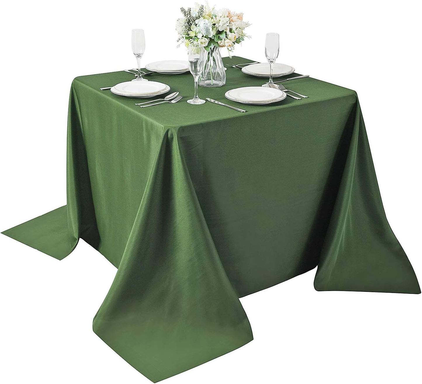 Cupuamon Square Tablecloth 90x90 inch Washable Polyester Fabric Table Cloth for Wedding Party Dining Banquet Decoration（90x90,Willow）