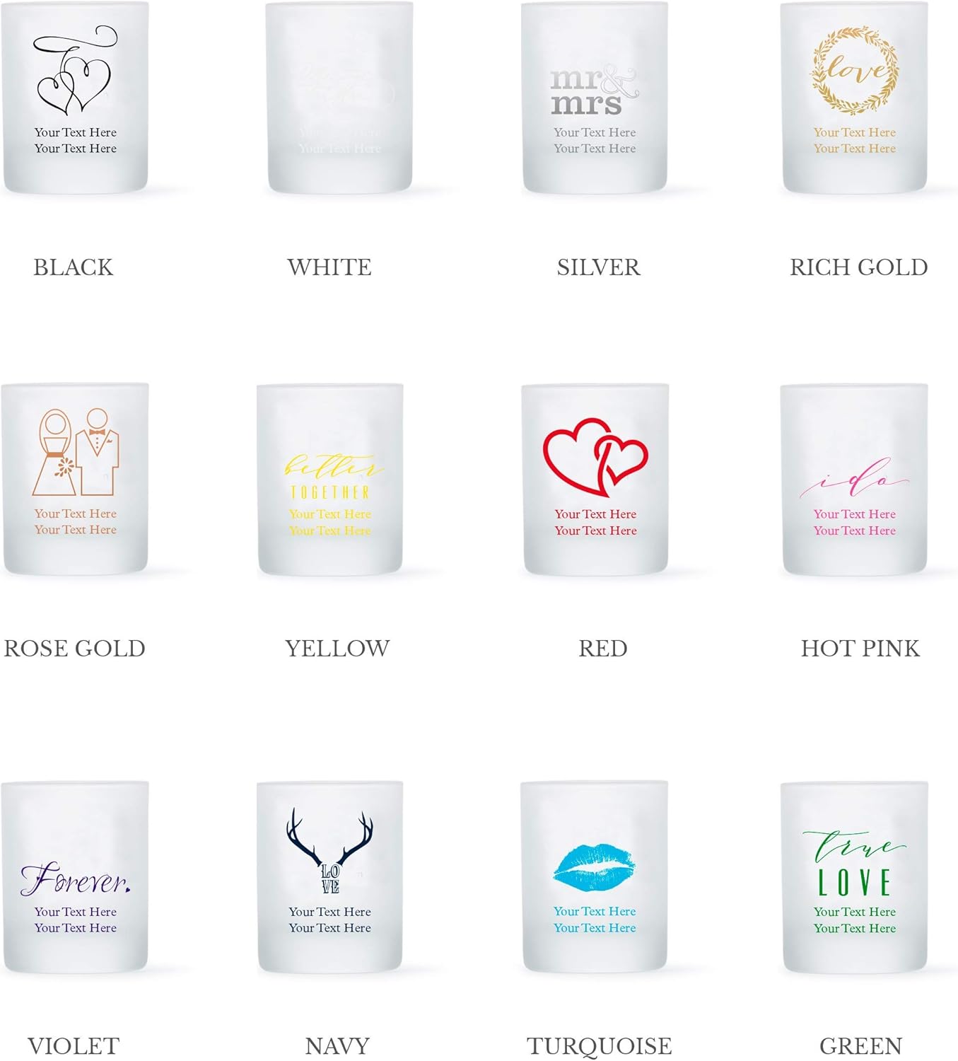 WEDDINGSTAR Personalized 3oz Frosted Shot Glass Customizable Full Color Print - 1 pack (sample)