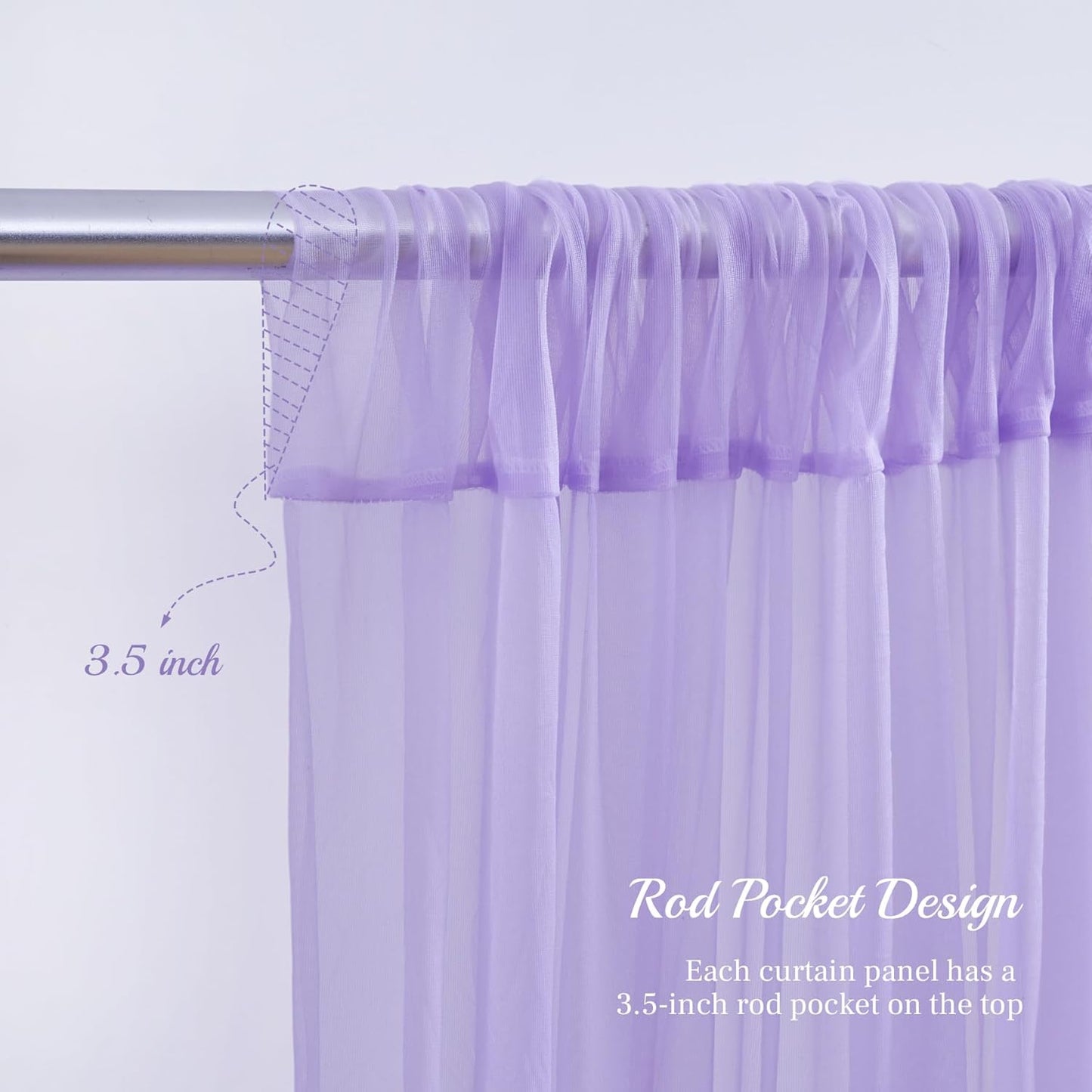 10x10ft Purple Tulle Backdrop Curtain for Parites, Sheer Backdrop Curtains for Wedding Baby Shower Birthday Party Photo Shoot Decorations
