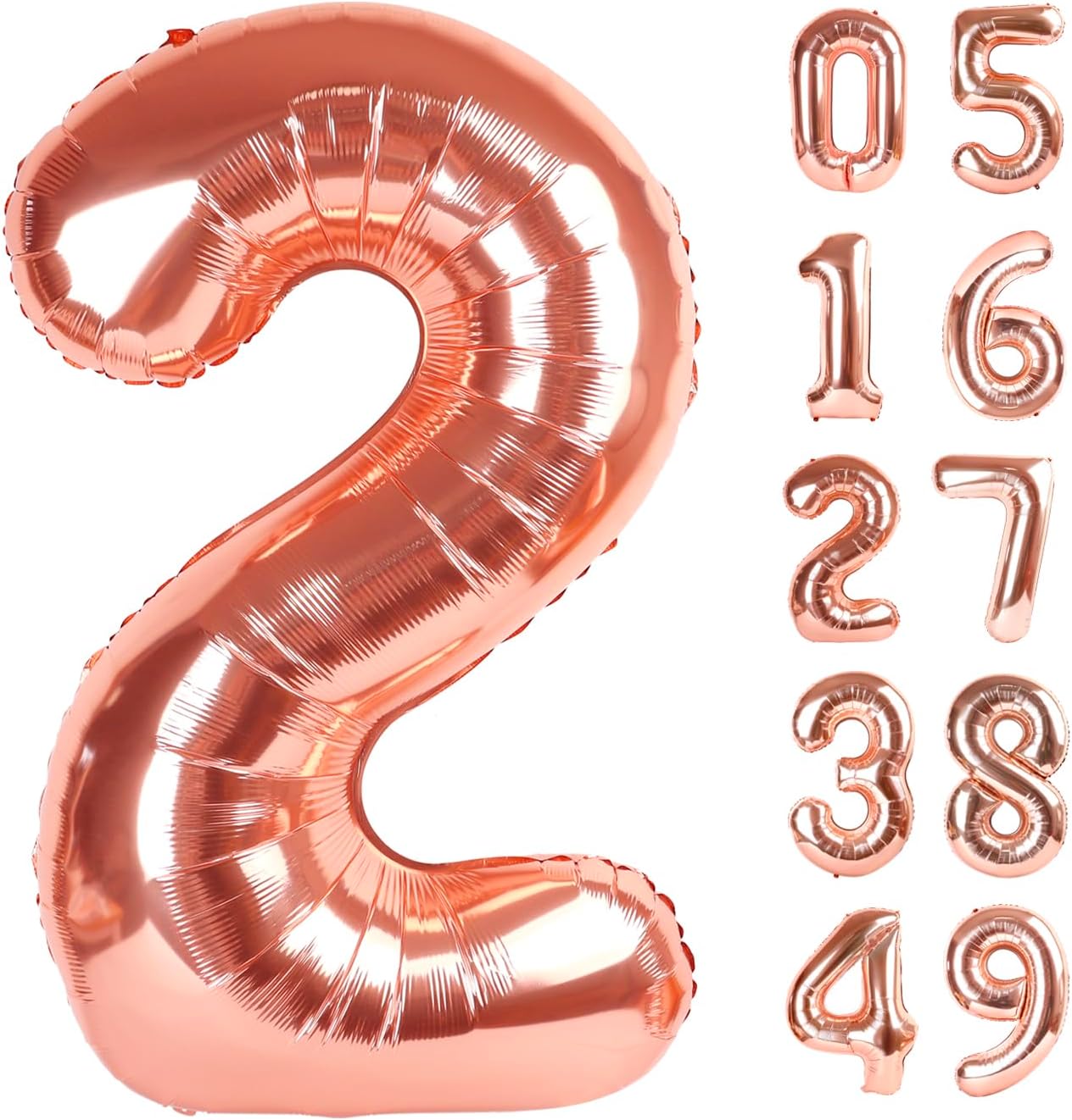 rose gold number balloon 2026