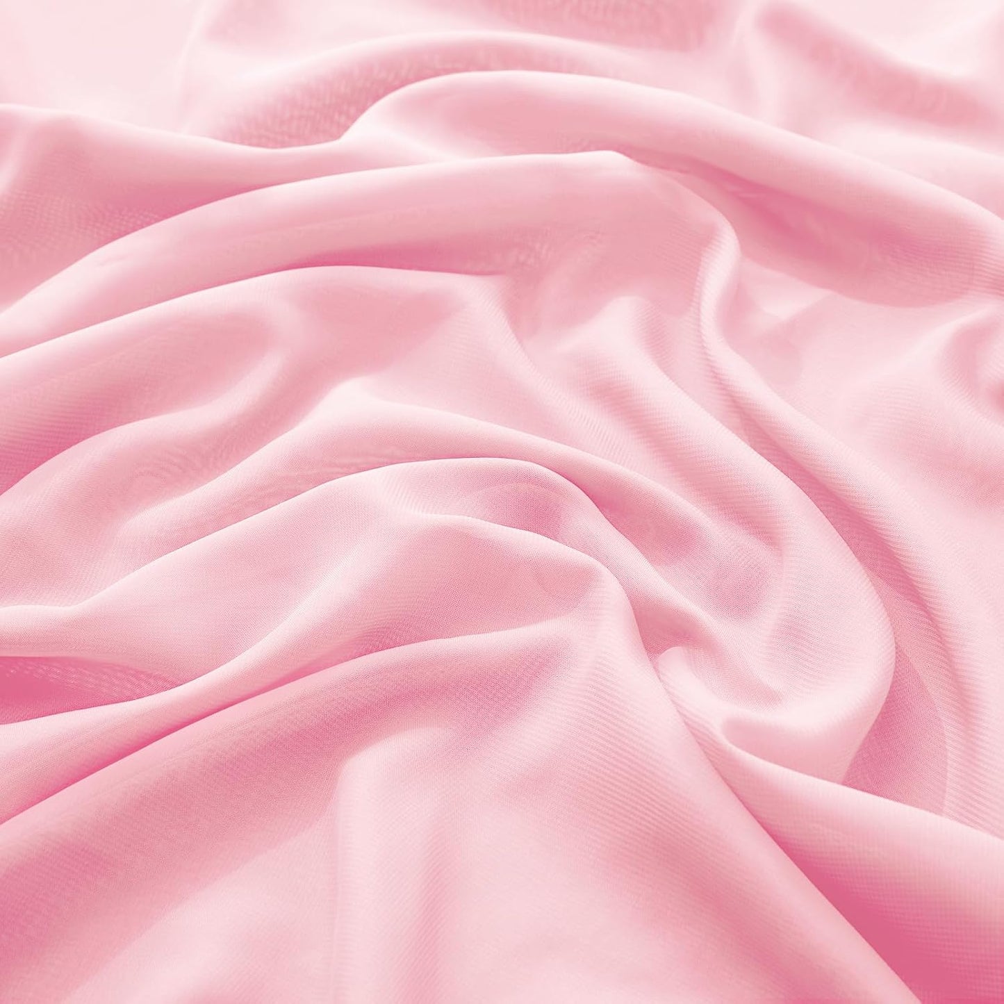 VACVELT Wedding Arch Draping Fabric Blush Pink Chiffon, 2 Panels Sheer Drapes 30 Inch x 20ft Chiffon Backdrop Curtain Wedding Decor, Outdoor Sheer Drapery for Ceremony Party Ceiling