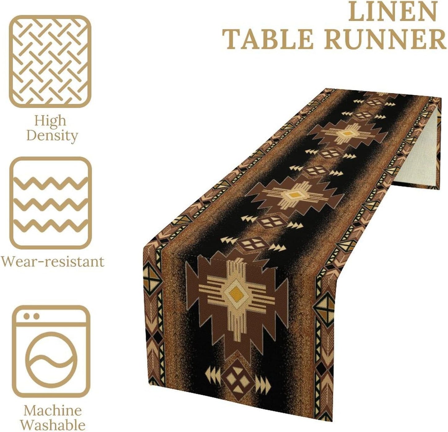 Aztec Table Runner Southwestern Native Vintage Geometric Pattern Table Runner Retro Country Table Dinner Decoration 13x108 Inch