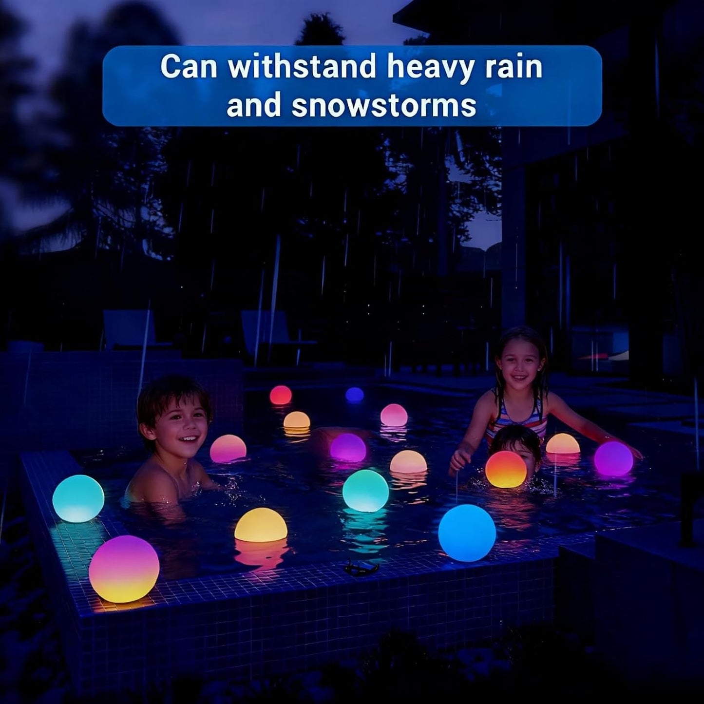 LOFTEK LED Ball Light, Multi-Color Rechargeable Night Lights, 3-inch RGB Ball Mood Lighting, Waterproof Ambient Lighting Lamp for Home Bedroom Patio Pool Decorative Lighting, 4 Pack