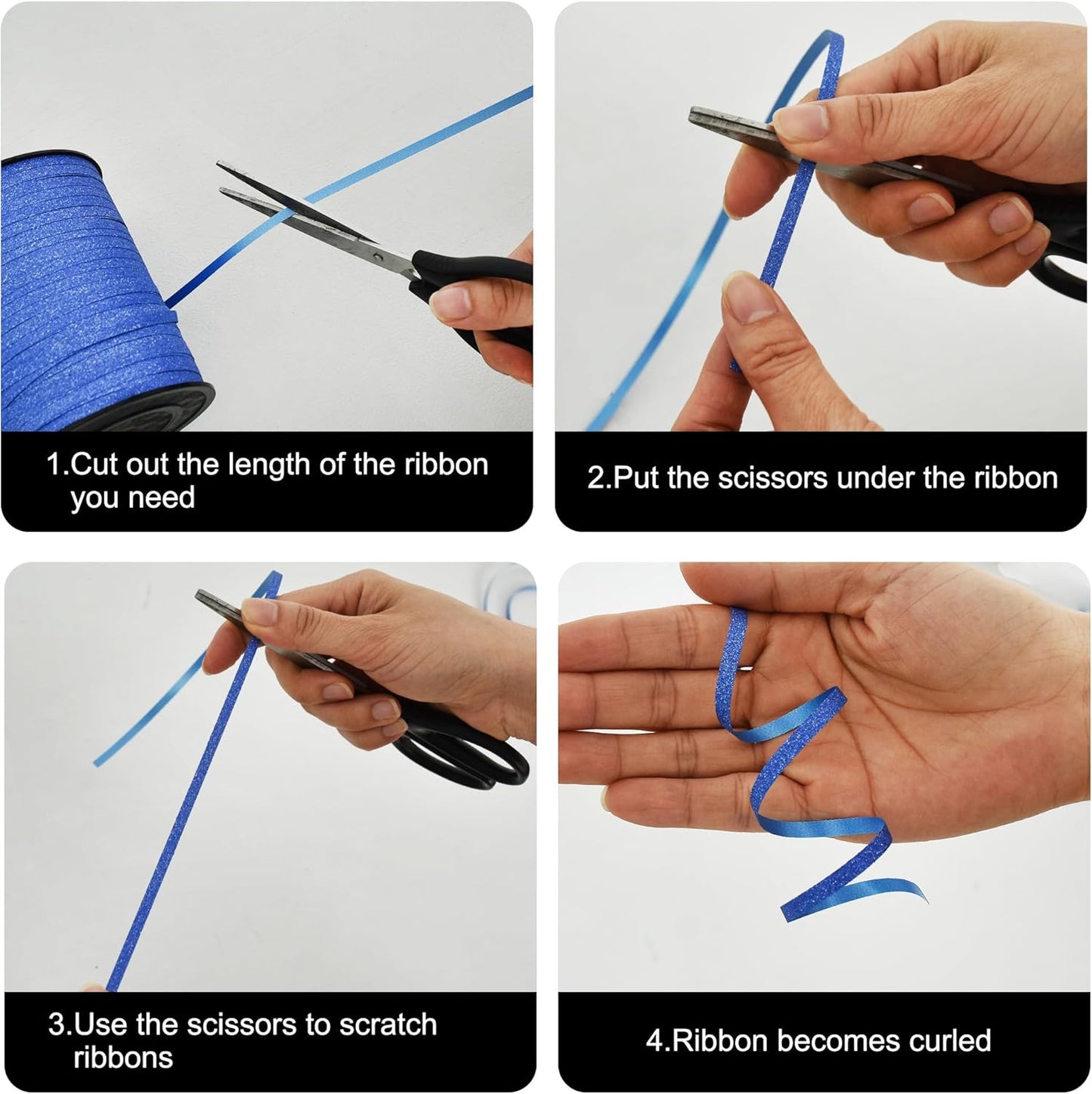 BEISHIDA 500 Yards Black Glitter Ribbon Curling Crimped, Glitter Ribbon Balloon String Shiny for Gift Wrapping Ribbon for Birthday Party Festival Art Craft Decor Florist Flowers Decoration