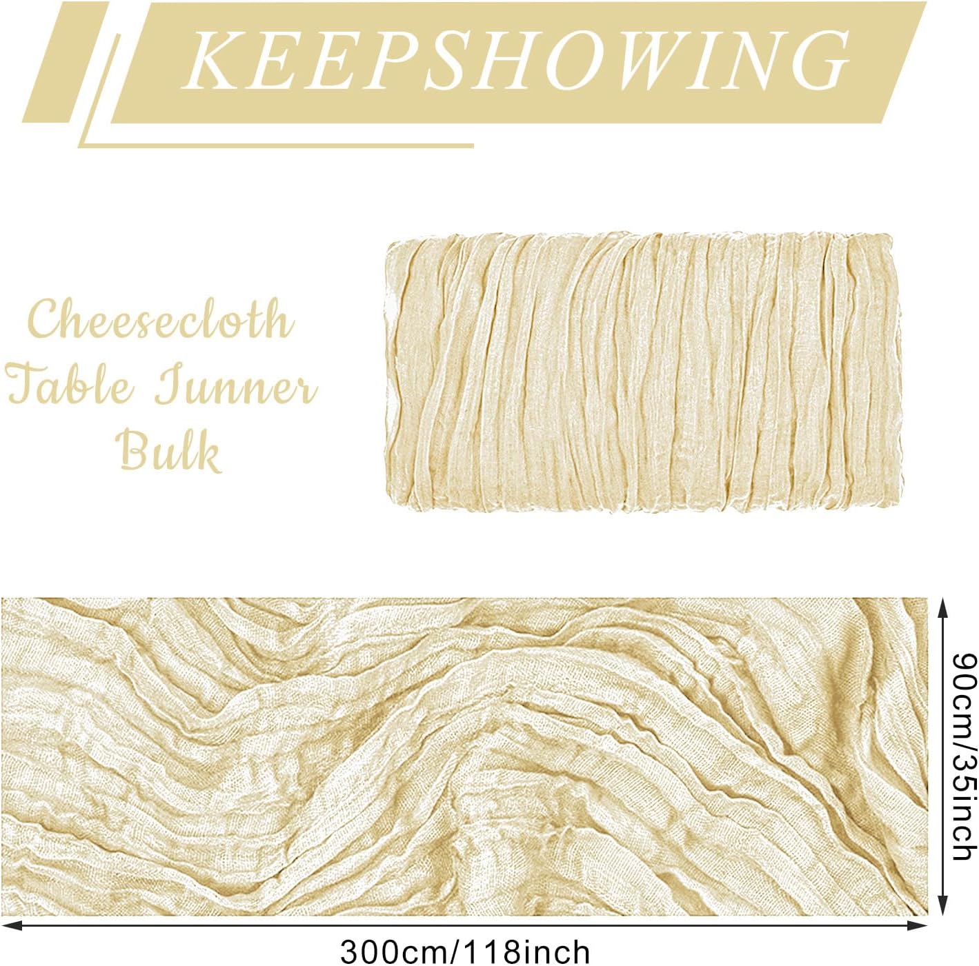 2 Pack Cheesecloth Table Runner 10Ft Christmas Gauze Boho Table Runners for Wedding Decor Bridal Shower Decorations Baby Shower Party(35" x 120")