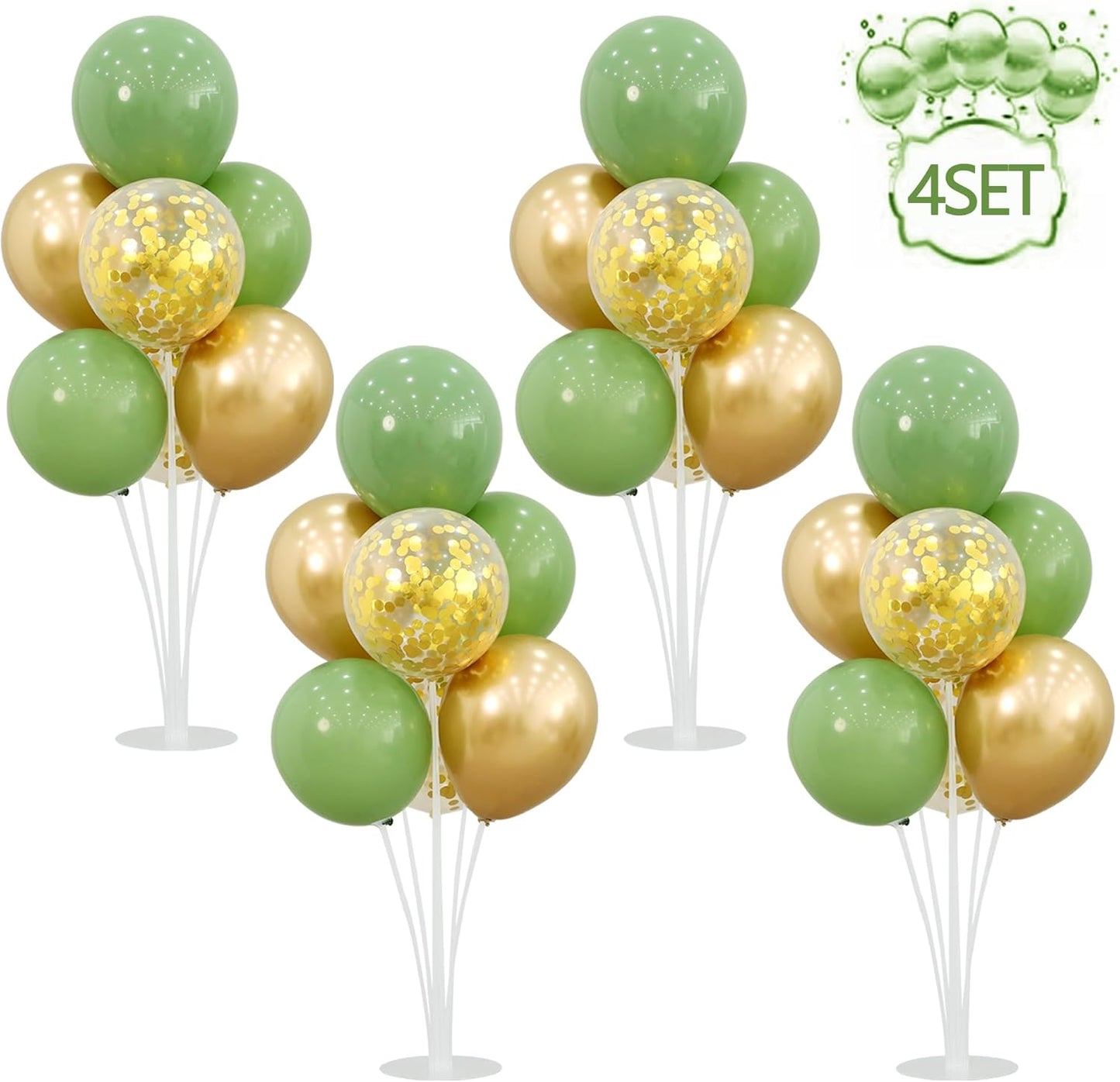 4 Balloon Stand Kit For Table Centerpieces With Base Sage Green Balloons Holder Baby Shower Birthday Party Decorations