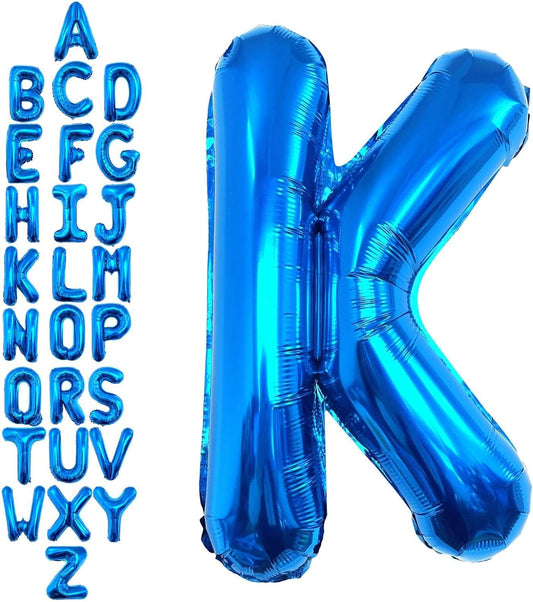 40 Inch Blue Letter K Balloons, DIY Phrase Foil Alphabet Letter K Balloons DIY Word K Banner for Birthday Anniversary Celebration Graduation Party Supplies Decoration