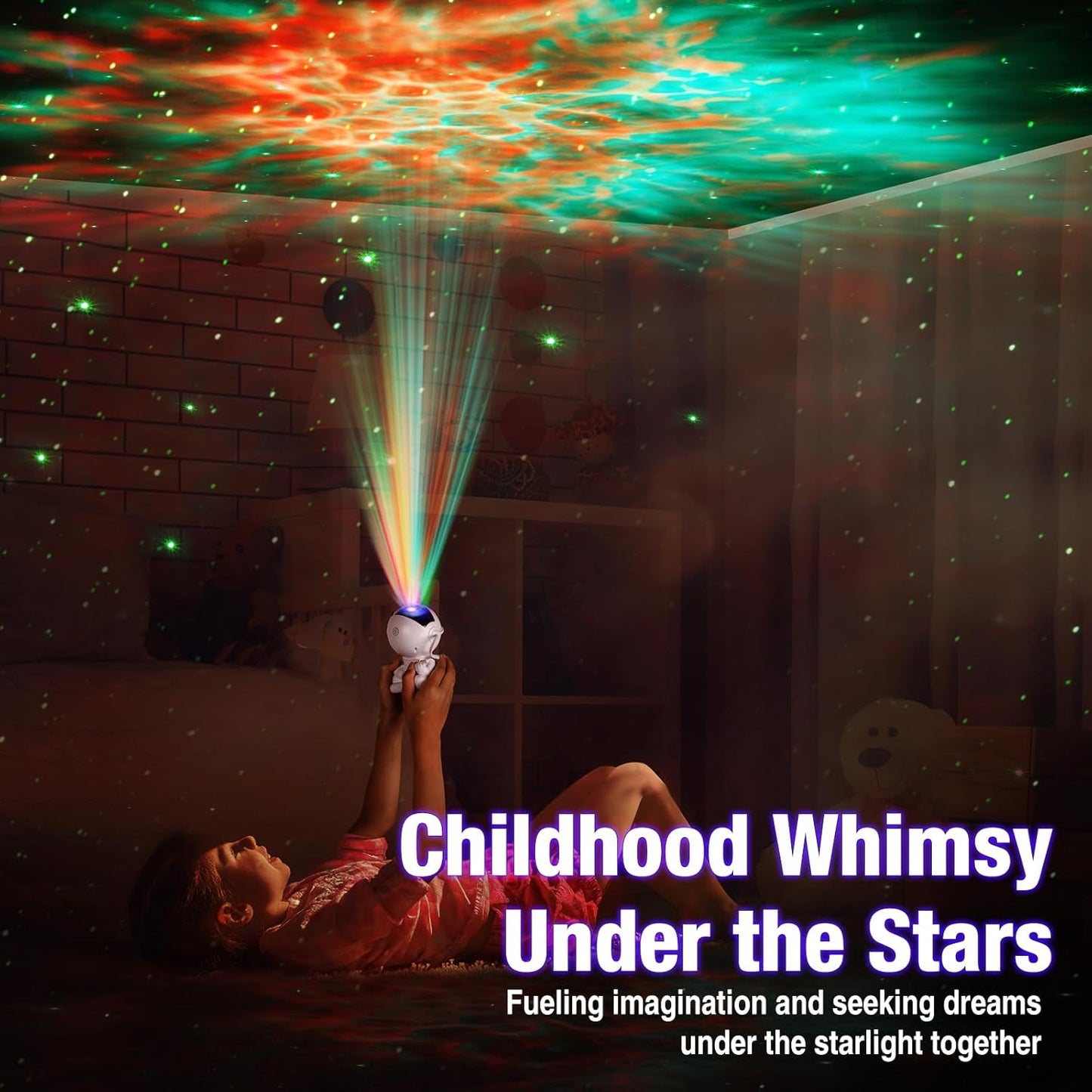 Astronaut Galaxy Projector Night Light – White Astronaut with Guitar, Galaxy Lamp Star Projector for Kids Room, Space Decor & Birthday Gift