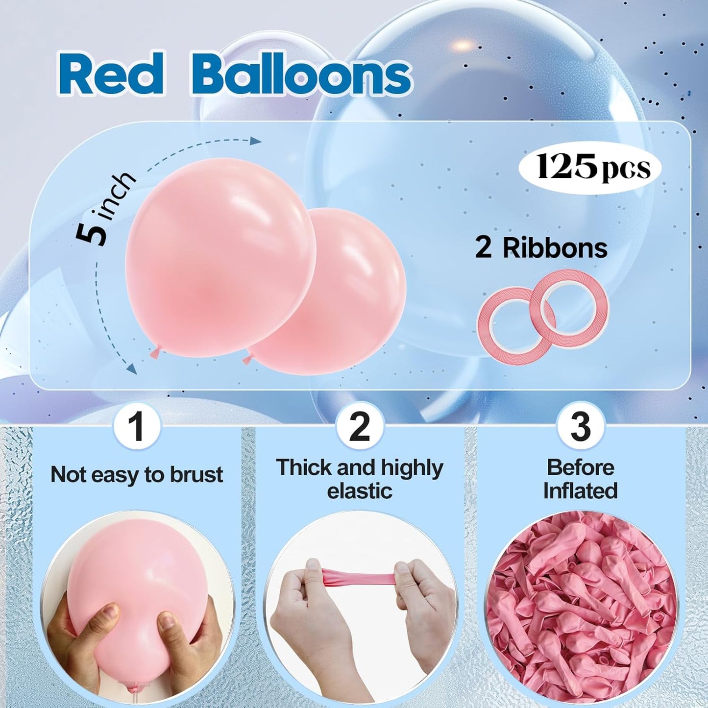 125 pcs Light Pink 5 Inch Balloons,Small Balloons for Balloon Garland or Balloon Arch as Party Decorations, Birthday Decorations, Anniversary Party Decoration