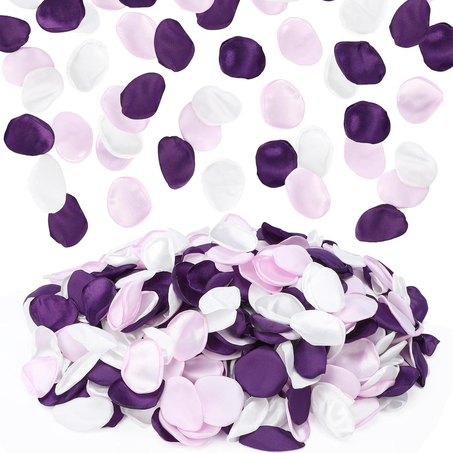 Suream Purple Silk Flower Petals for Wedding, 600 Pcs Flower Girl Petals for Decoration, Silk Rose Petals for Bridal Shower Wedding Aisle Table Centerpieces Reception Tables Romantic Night Decoration