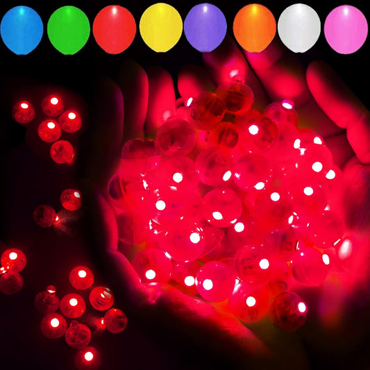 100pcs Red LED Balloon Light, Mini Led Lights Small Round Led Ball Lamp for Paper Lantern Balloon Indoor Outdoor Party Event Fun Birthday Party Wedding Decoration Supplies
