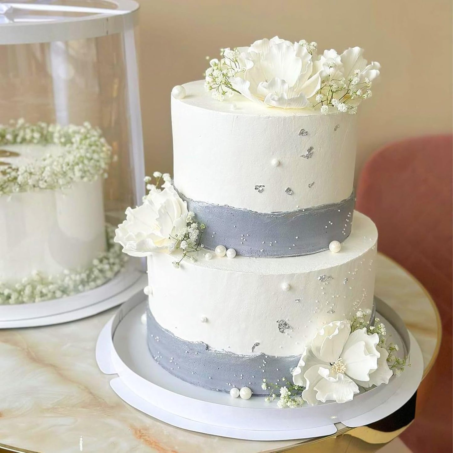 Edible Pearl Sugar Sprinkles White Candy Pearls Baking Decorations 10mm 130g/4.58 Oz White Sprinkles Sugar Pearl for Cake Decorating Edible Ball Sprinkle Ice Cream Toppings Wedding Chirstmas Supplies