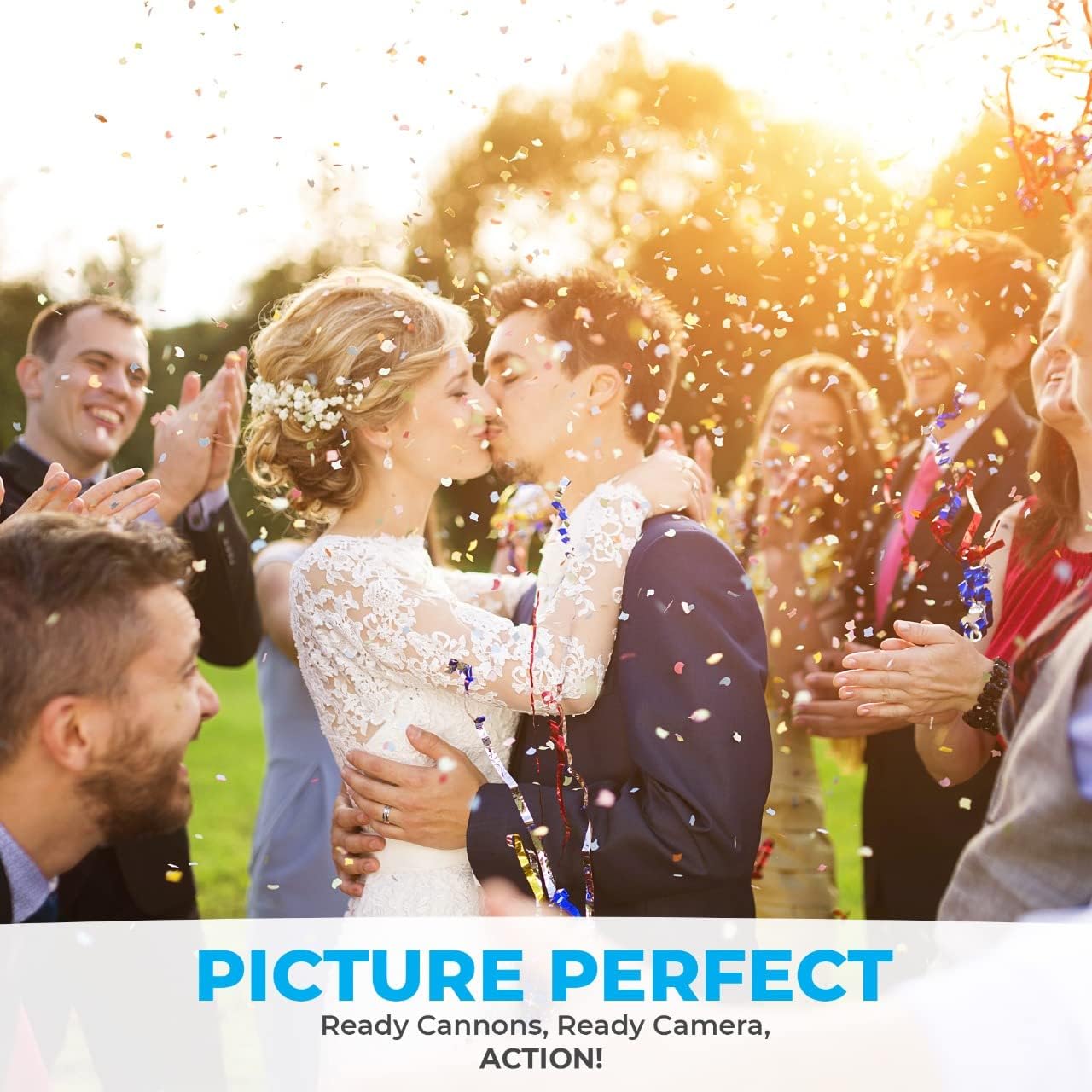 16" Confetti Cannon [6 Pack] Confetti Poppers | Multicolor Biodegradable Confetti Cannons (Confetti Blasters/Gun/Bomb/Shooters) Compressed Air, Launch 25ft, Loud Pop, For Wedding, New Year's Eve