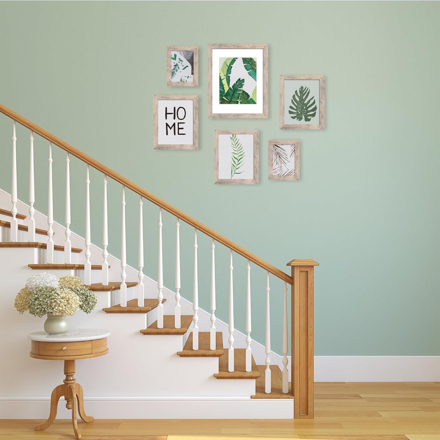 8x10 Picture Frame Set of 4, Smoke Gray Frame with High Definition Real Glass, 8 x 10 Wood Photo Frame for Tabletop Display and Wall Mounting