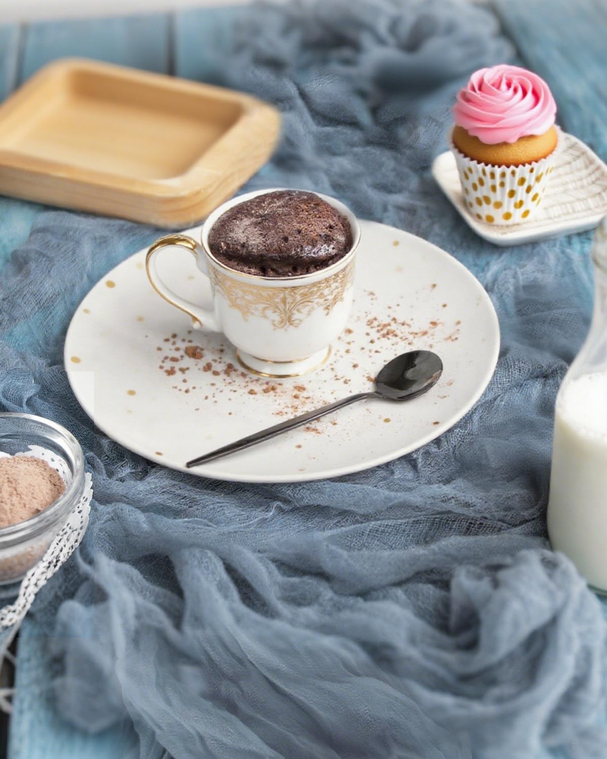 Dusty Blue Cheesecloth Table Runner 120 Inch, Summer Boho Gauze 10 FT, Rustic Cheese Cloth Table Runner for Wedding, Baby Bridal Shower, Party, Farmhouse Centerpiece Home Decorations