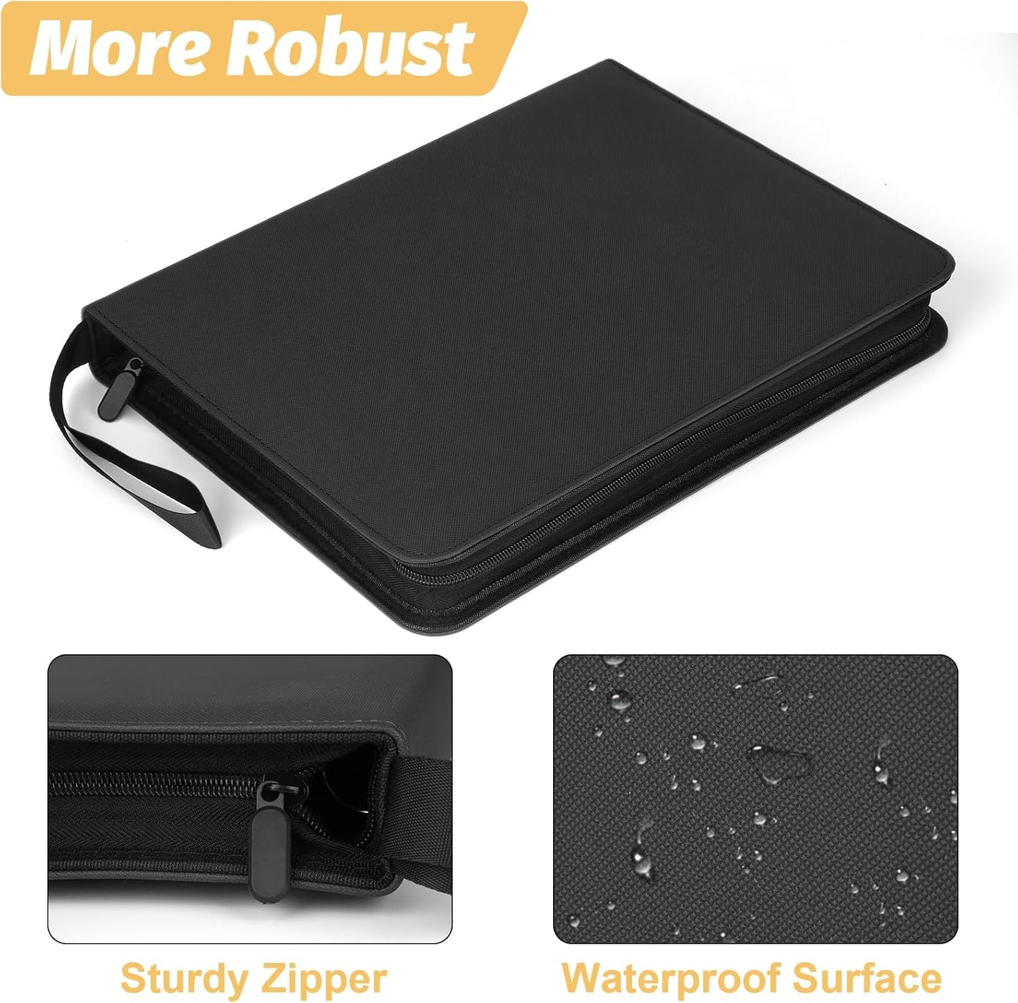 Trading Card Binder, Premium 9 Pocket Card Binder, 720 Double Sided Pocket PU Collection Binder, Collector Album, Card Holder for MTG, TCG, Sports Cards (Diamond Black)