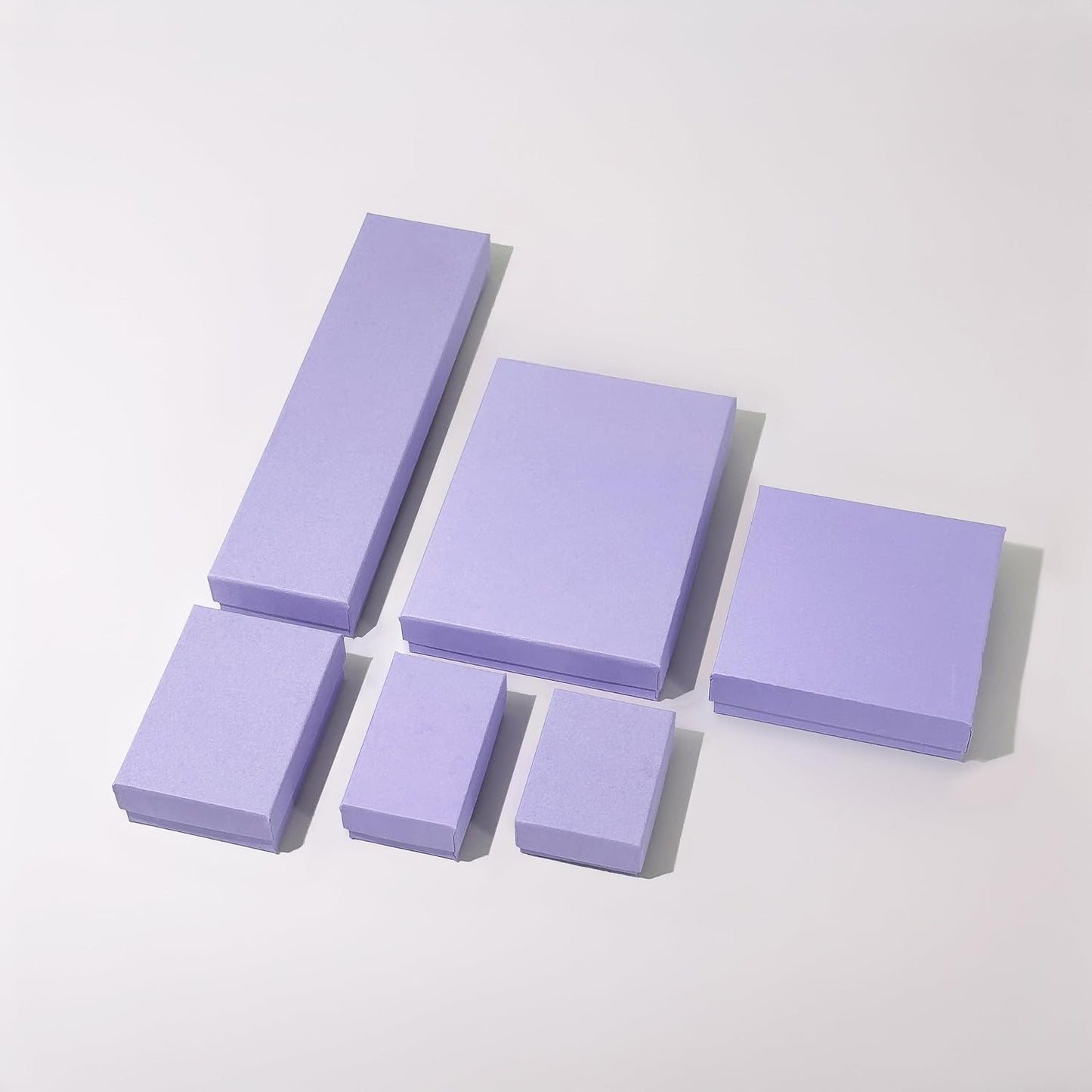 TheDisplayGuys - 25-Pack #53 Kraft Paper Cardboard Gift Boxes/Jewelry Cases w. Cotton Padding & Lid - Light Lavender - (5.4" x 3.9" x 1.0")