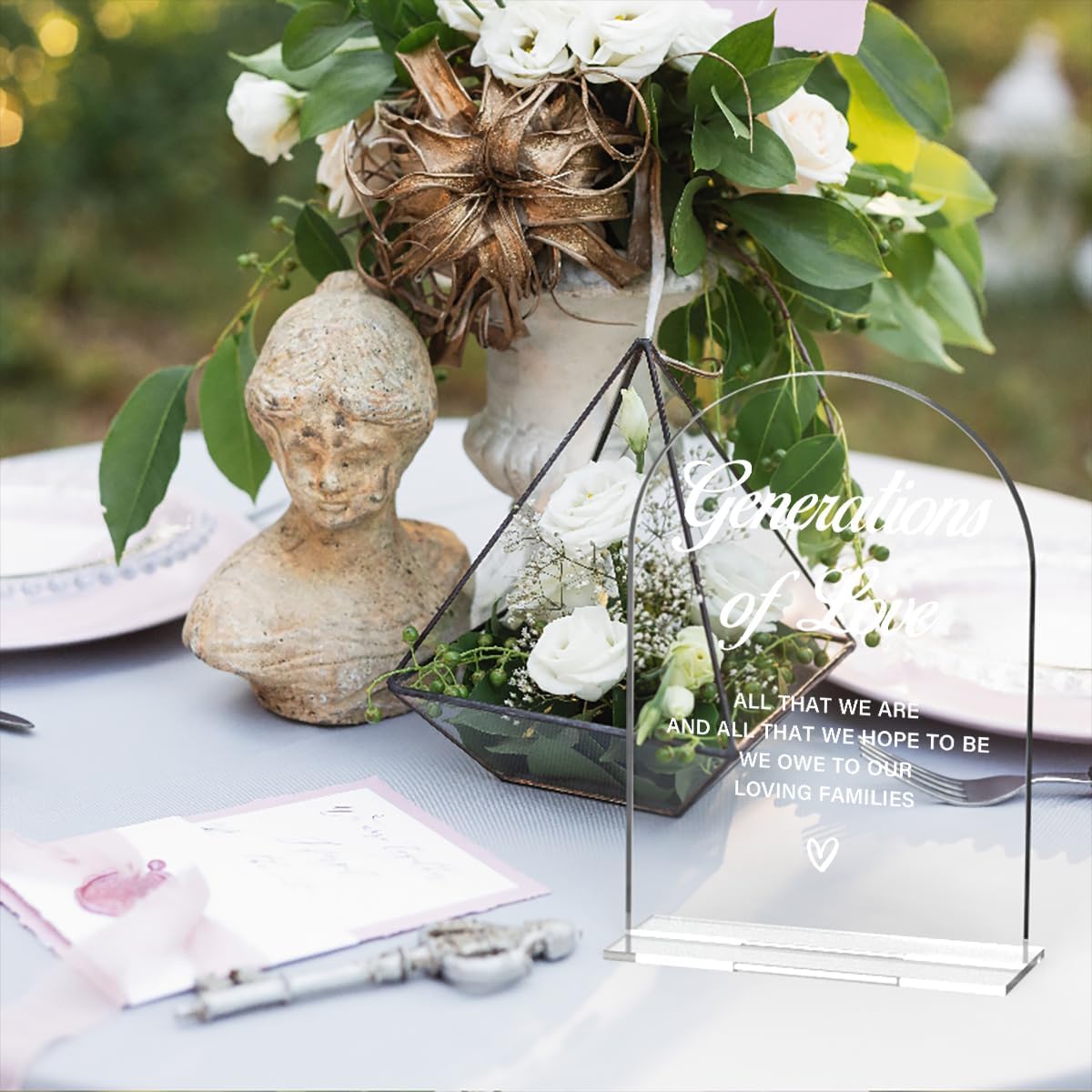 Acrylic Wedding Sign Generations of Love Sign for Wedding Wedding Signs for Ceremony Modern Calligraphy Arch Acrylic Table Top Sign for Wedding Reception and Event Party Table