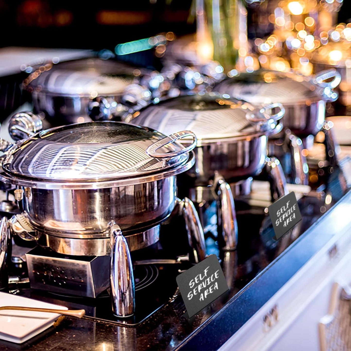 12 Pack Mini Chalkboard Signs - 4"x3" for Food, Party, Buffet, Wedding & Bakery