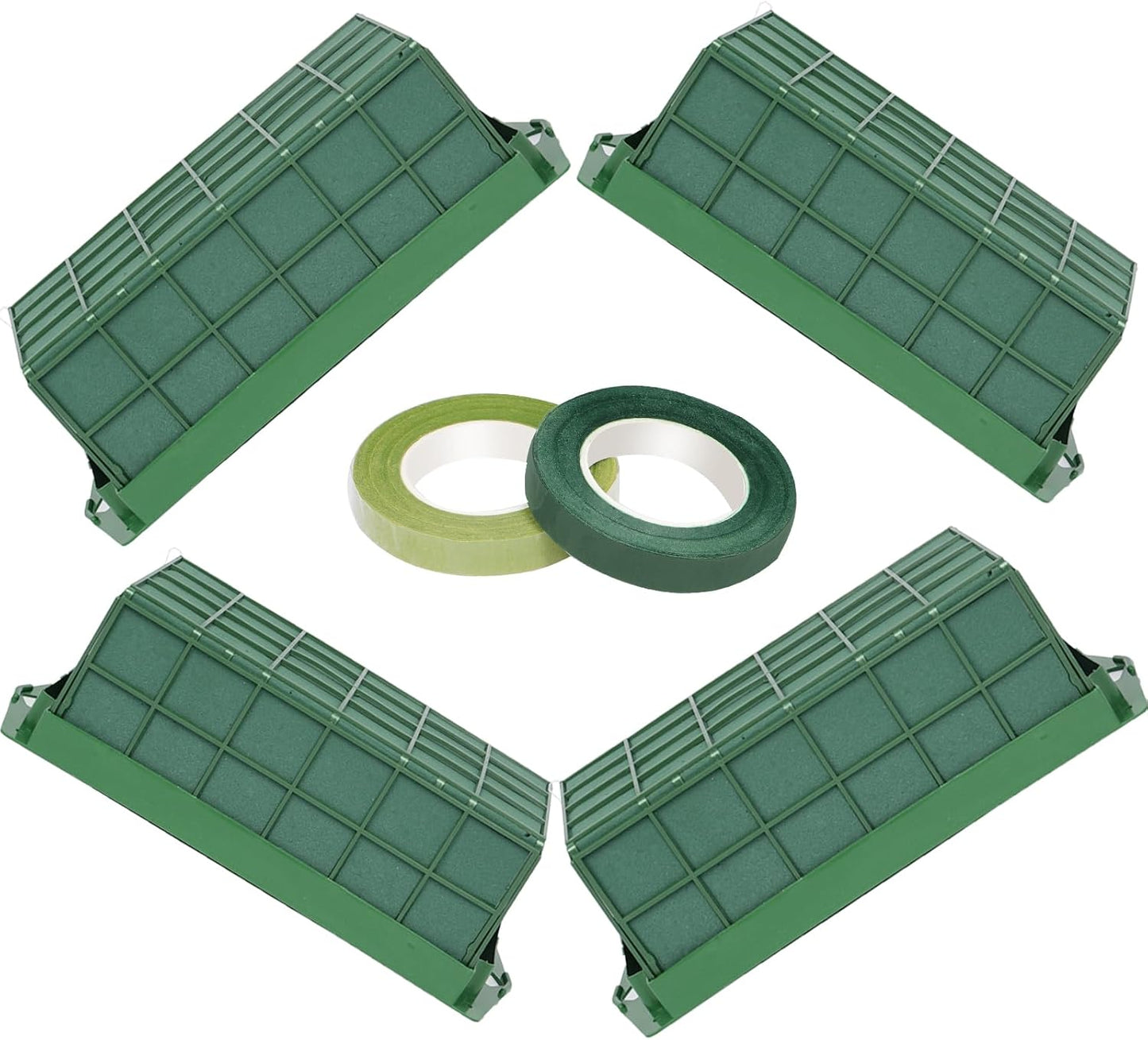 YOMUME 4 Pcs Floral Foam Cage, Flower Foam Blocks for Fresh and Artificial Flowers, Wedding Arrangements, Floral Foam Holder and Flower Arrangement Supplies