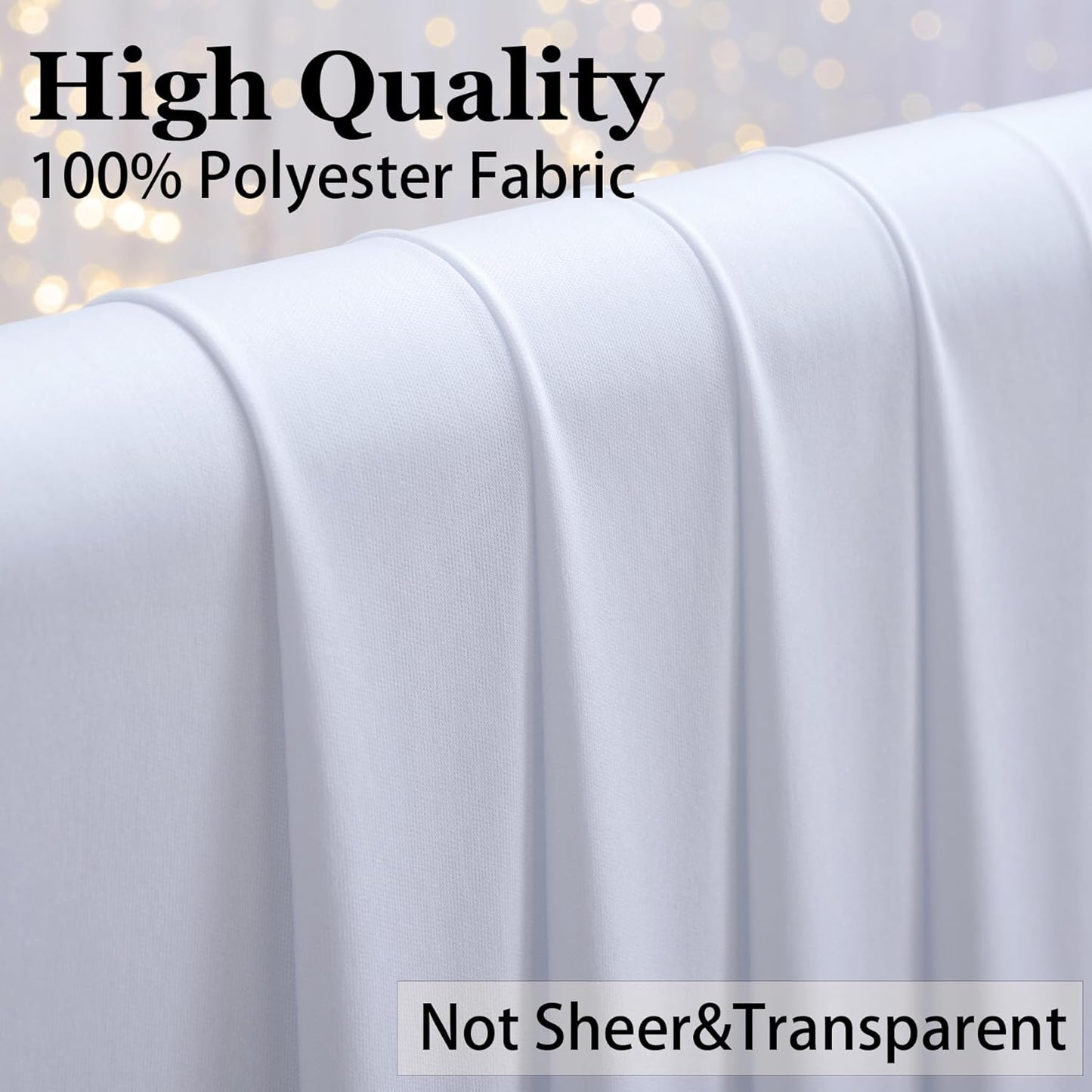 30×12 ft White Wrinkle Free Backdrop Curtain, Soft Silky Easy to Drape Wedding Drapes for Backdrop, 6 Panels 12ft Long Backdrop Curtains for Parties Birthday Baby Shower Photo Photography Backgrounds