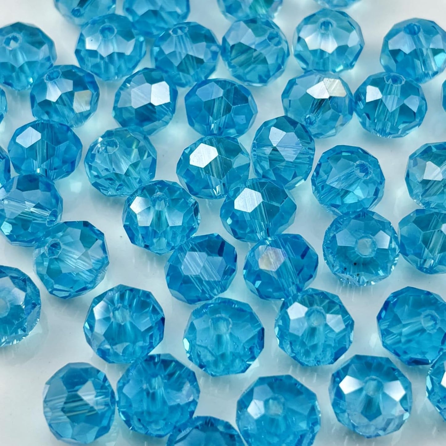 500pcs 3mm Crystal Glass Beads for Crafts Faceted Rondelle Glass Beads for Jewelry Making Crystal Spacer Beads for Necklaces Bracelets Earrings DIY Craft(Lake Blue AB)