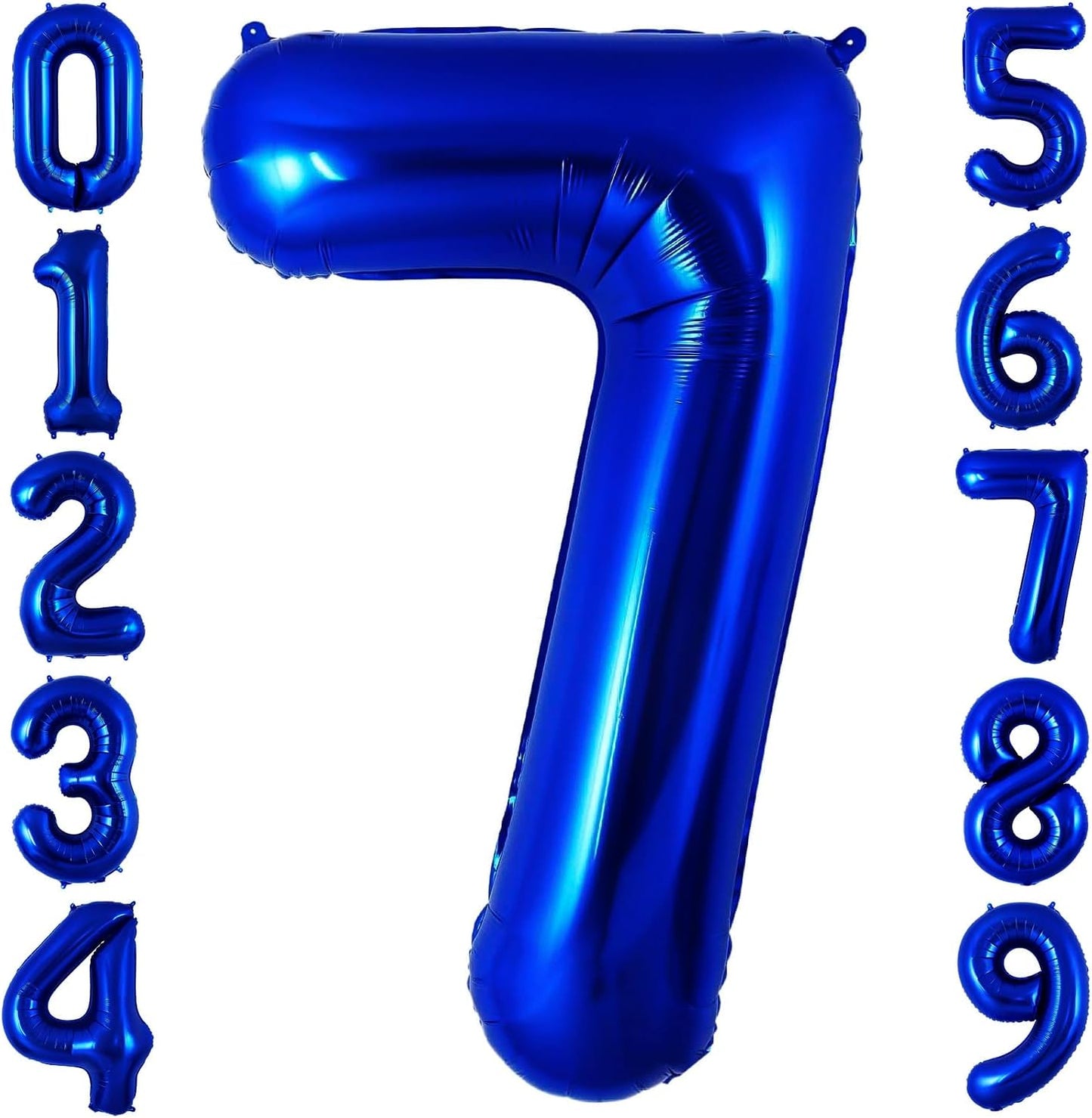 Navy Blue 7 Balloon Number,40 Inch Number 7 Balloon Big Dark Blue 7 Foil Mylar Helium Balloon for Birthday Party Decorations