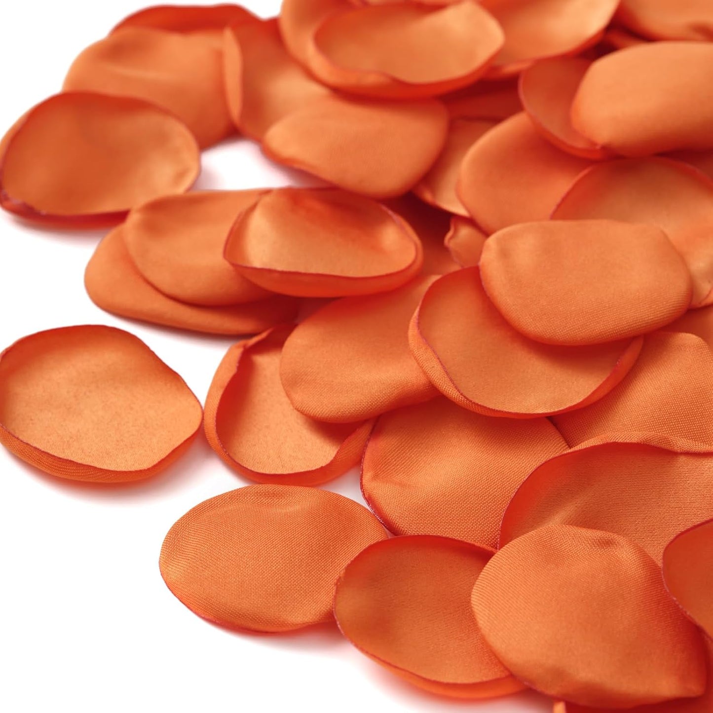 TINGE TIME Silk Flowers: 200pcs Rose Petals for Wedding, Decoration, Bridal Showers, Flower Girl Petals for Anniversaries & Parties (Burnt Orange)