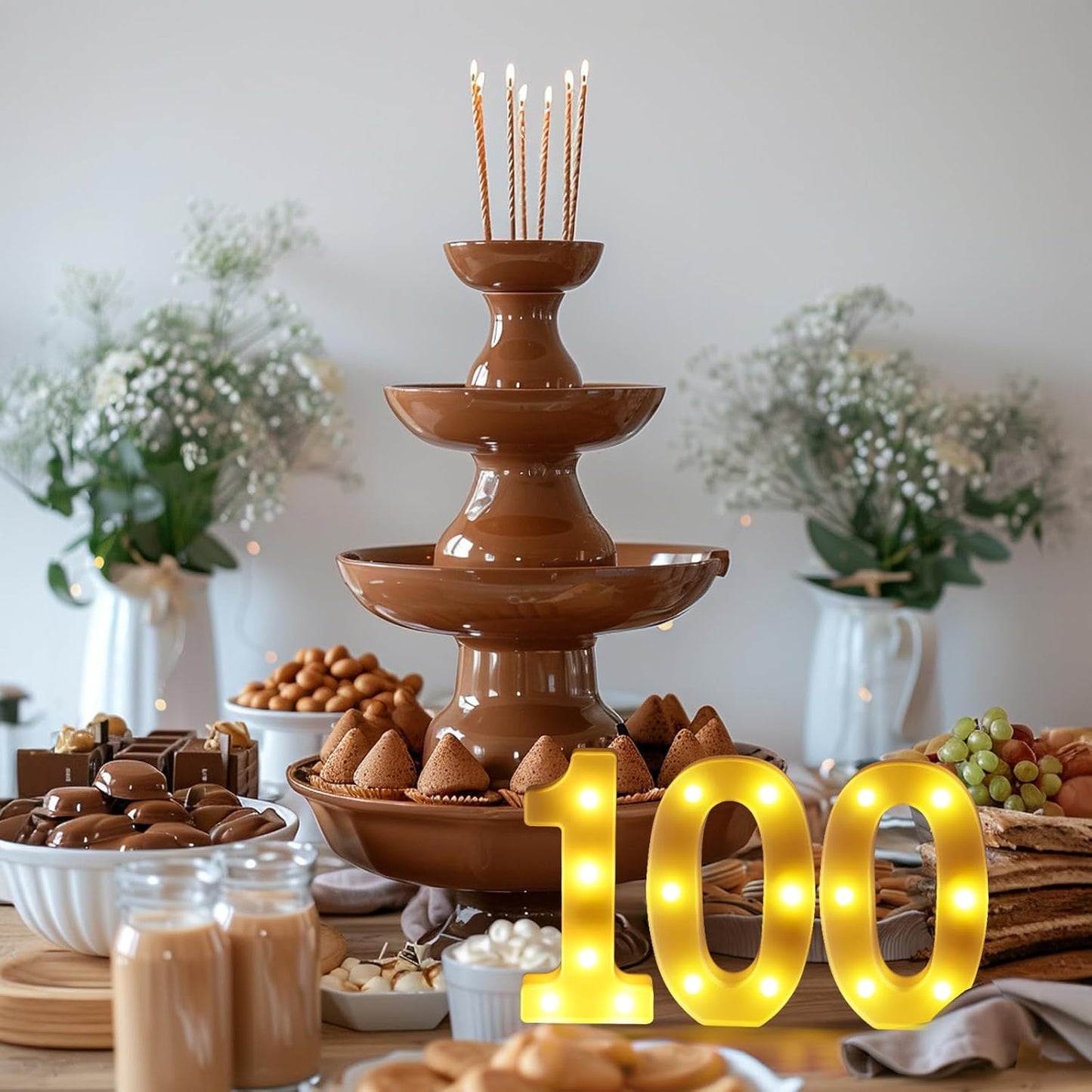 100th Birthday Decorations for Women Men,100 Birthday Decorations for Centerpieces Table,100 Light Up Numbers Sign Led for Party Backdrop Wall Decor for Wedding Anniversary Home