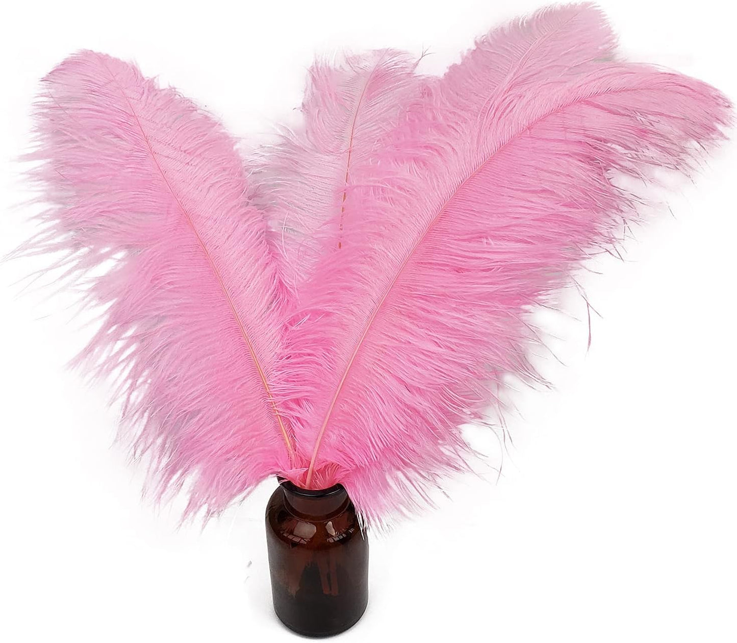 Happy Feather 16-18 inch Pink Ostrich Feathers Craft for Wedding Party Centerpieces Home Decoration DIY Craft Pack of 10