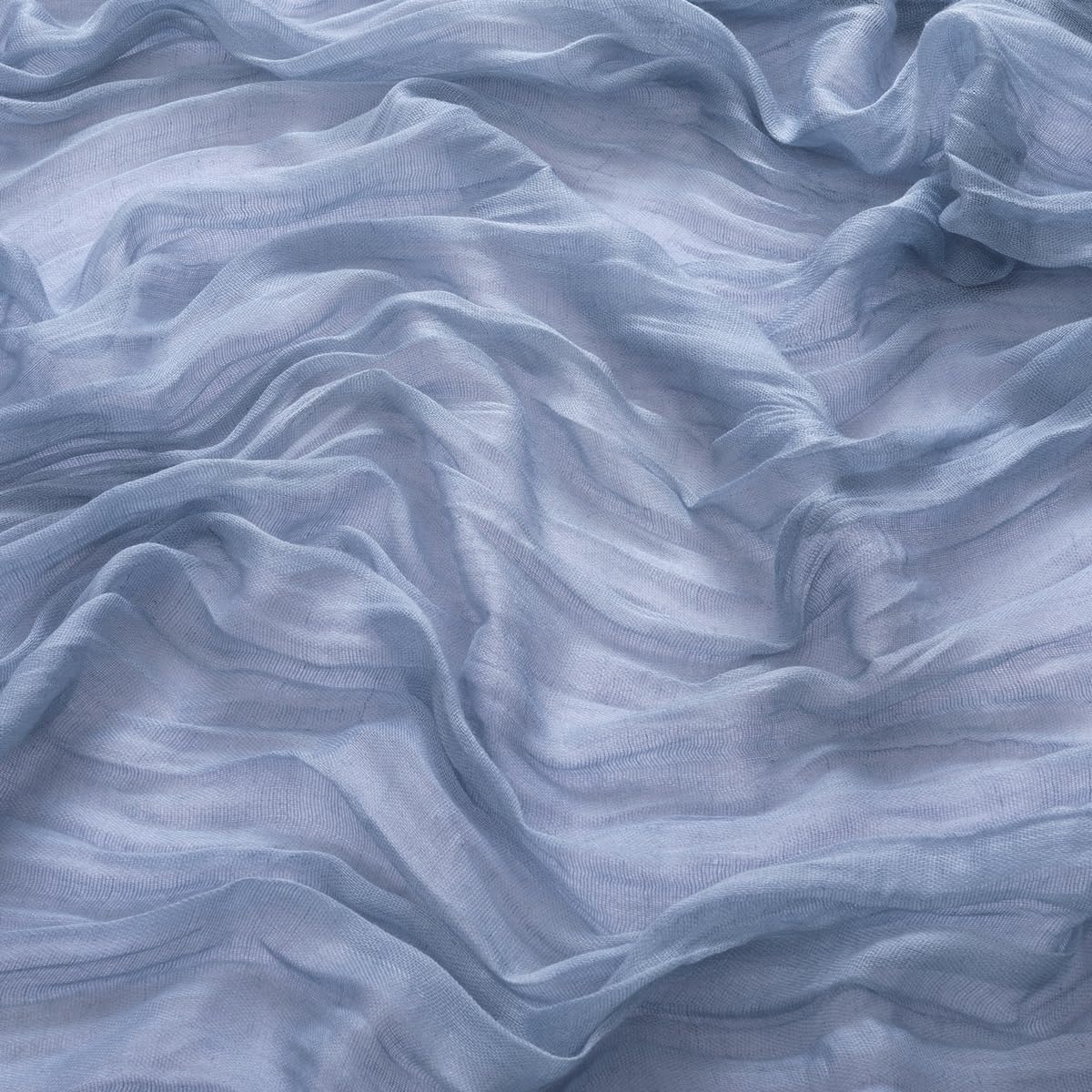 MLMW 6 Pack Dusty Blue Table Runner Cheesecloth Gender Reveal Boho Gauze Rustic Cheese Cloth Table Runner 160 inch Sheer 13.3ft for Wedding Party Baby Bridal Shower Birthday