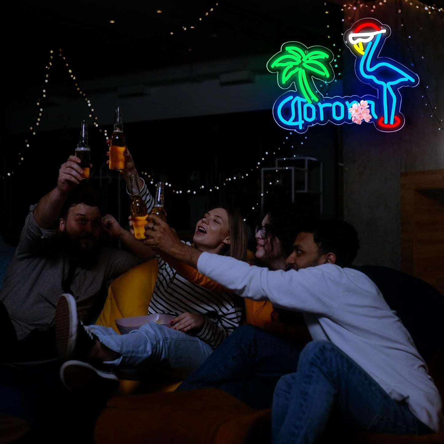 Coron Beer Neon Sign for Wall Decor Bar Signs for Home Bar Lights Beer led Sign for man Bedroom Light Up Palm Tree Wall Decor for Men Birthday Party Coors light Gifts for men Size12.2 * 15.7inches