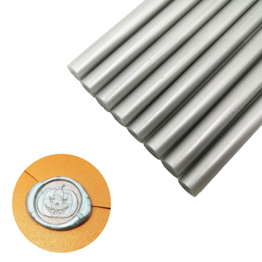 VARACL Hot Melt Glue Sealing Sticks for Letter Seal Stamp - Great for Wedding Invitations, Cards Envelopes, Snail Mails, Postcards, Greeting Cards, Gift Ideas, 7 x 100 mm, 20PCS (Silver)